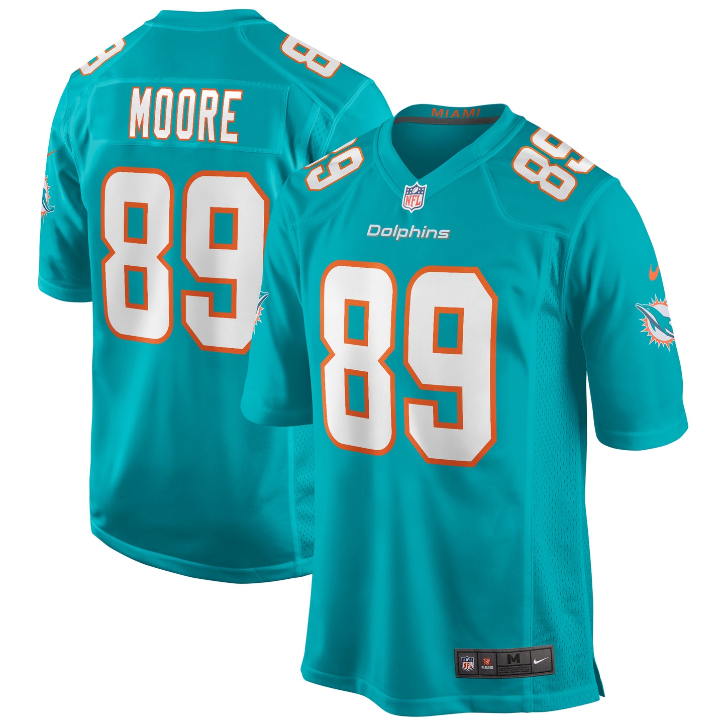 Nat Moore Miami Dolphins Nike Game Retired Player Jersey - Aqua