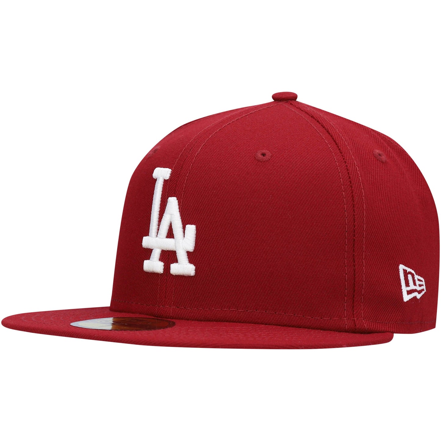 Los Angeles Dodgers New Era White Logo 59FIFTY Fitted Hat - Cardinal