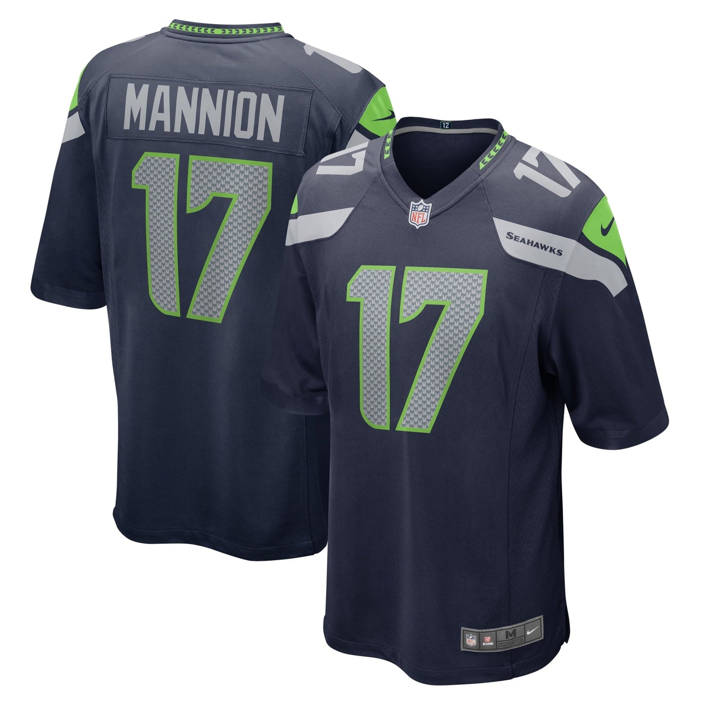 Men's Nike Sean Mannion College Navy Seattle Seahawks Home Game Player Jersey