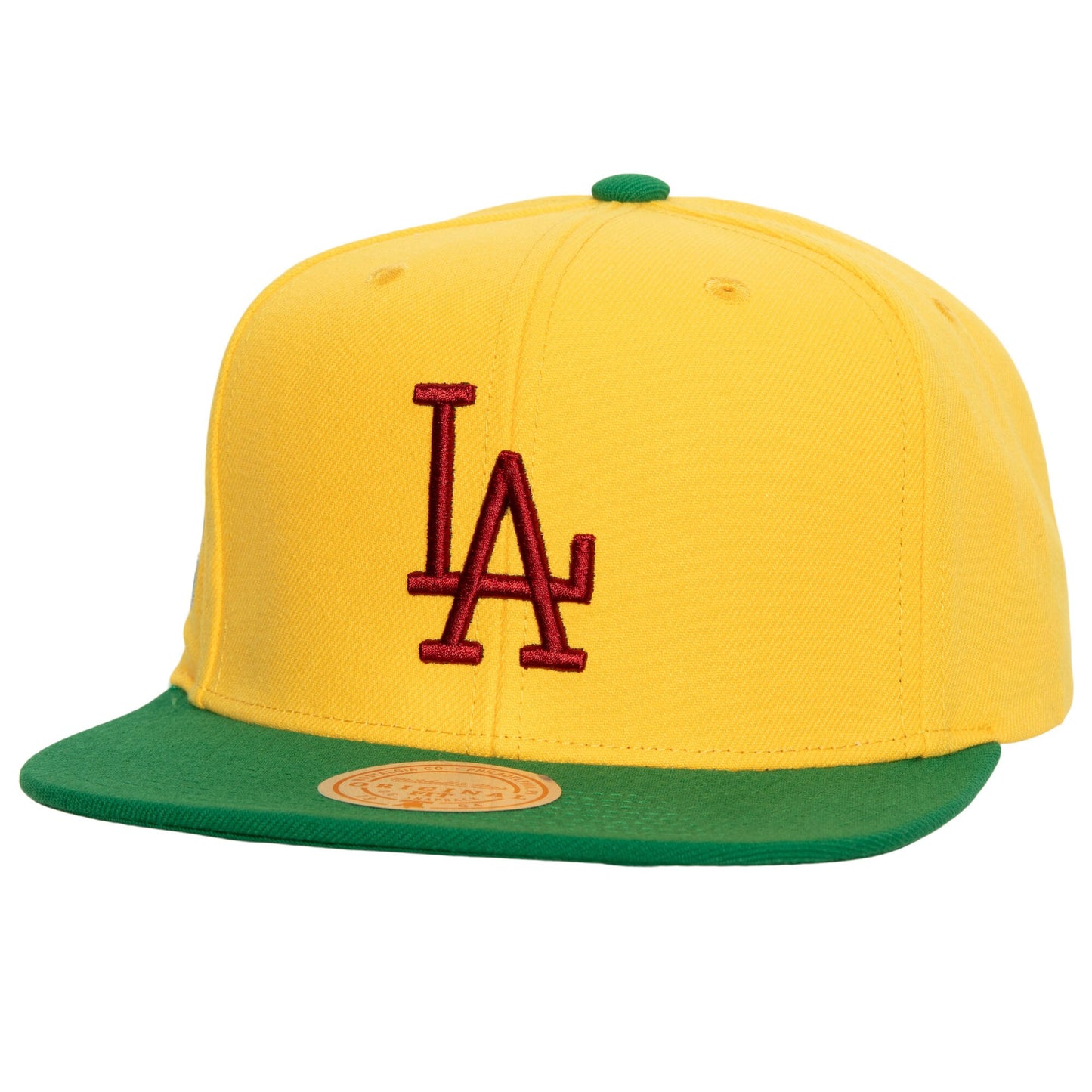 Los Angeles Dodgers Mitchell & Ness Hometown Snapback Hat - Yellow/Green