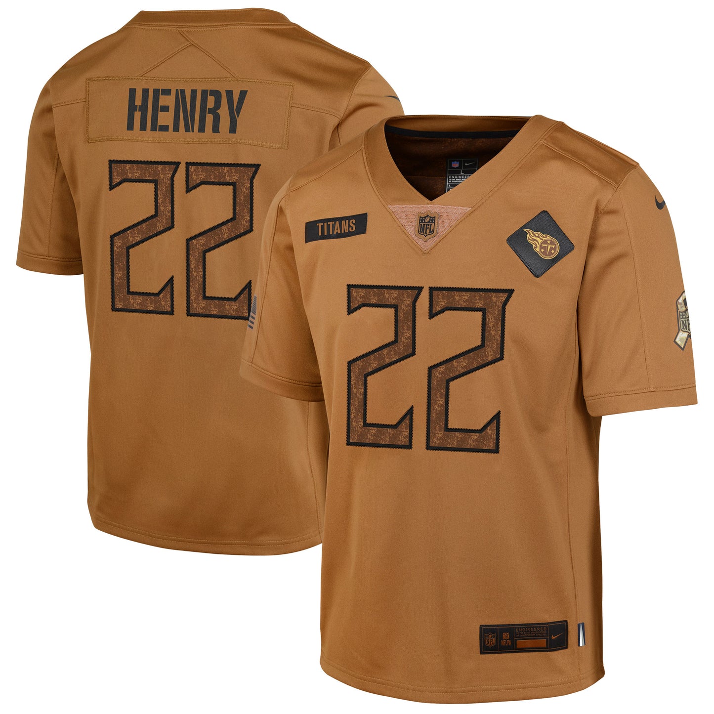 Derrick Henry Tennessee Titans Nike Youth 2023 Salute To Service Limited Jersey - Brown