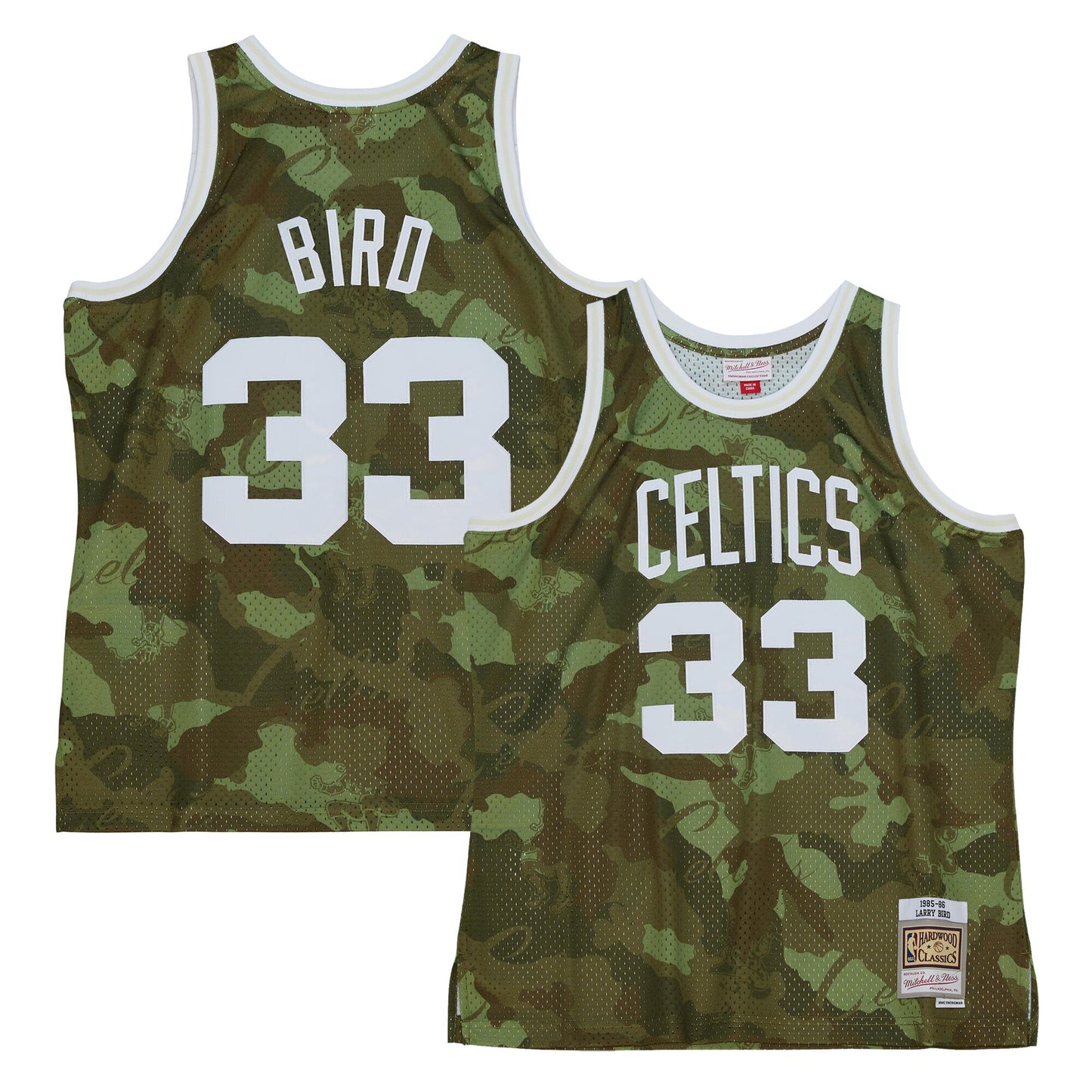Boston Celtics Boston Celtics Mitchell & Ness Hardwood Classics 1985/86 Ghost Green Swingman Jersey - Camo