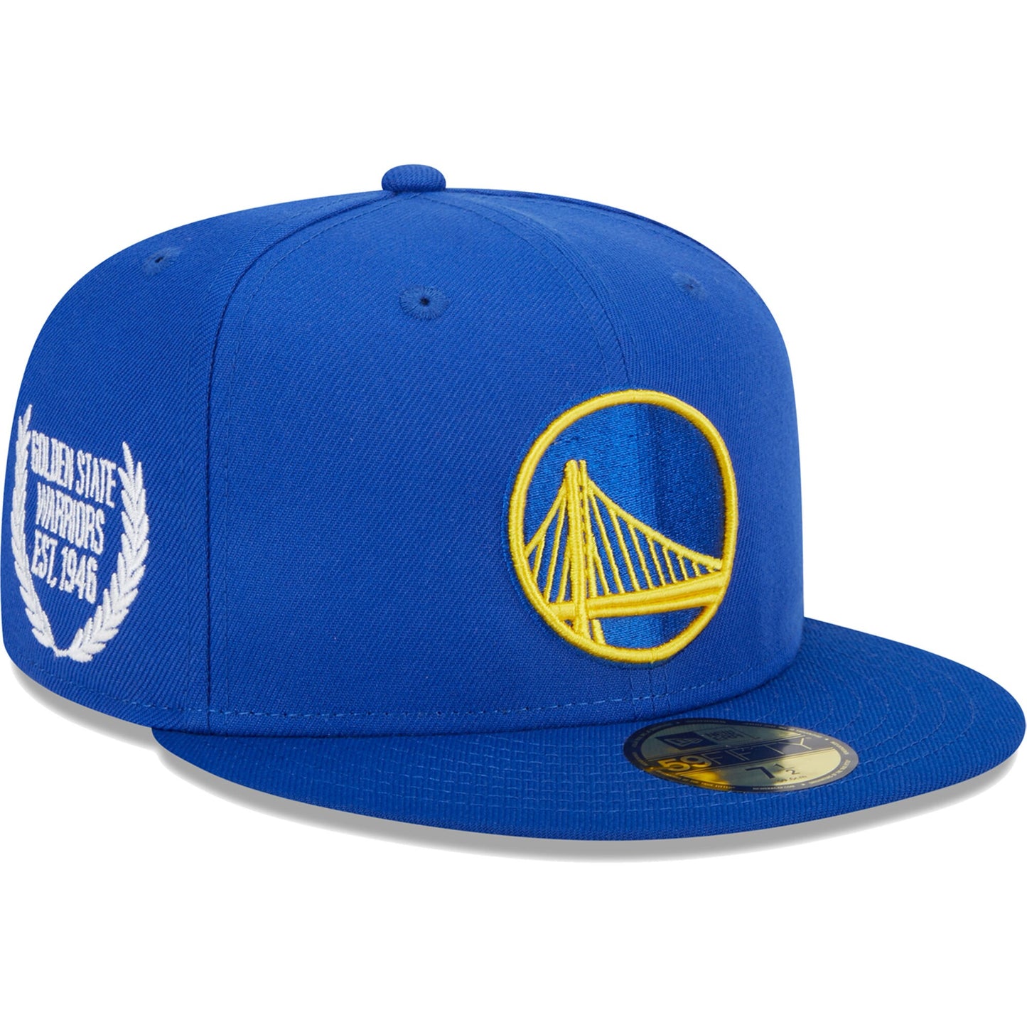 Golden State Warriors New Era Camo Undervisor Laurels 59FIFTY Fitted Hat - Royal