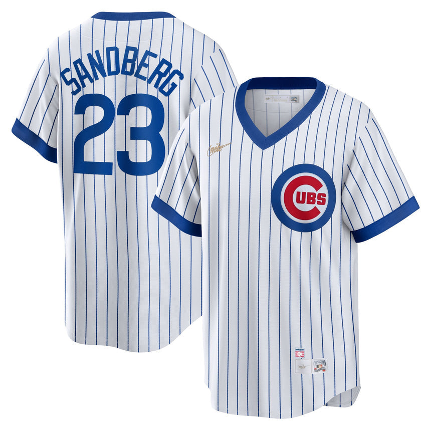Men's Chicago Cubs Ryne Sandberg White Home Cooperstown Collection Player Jersey