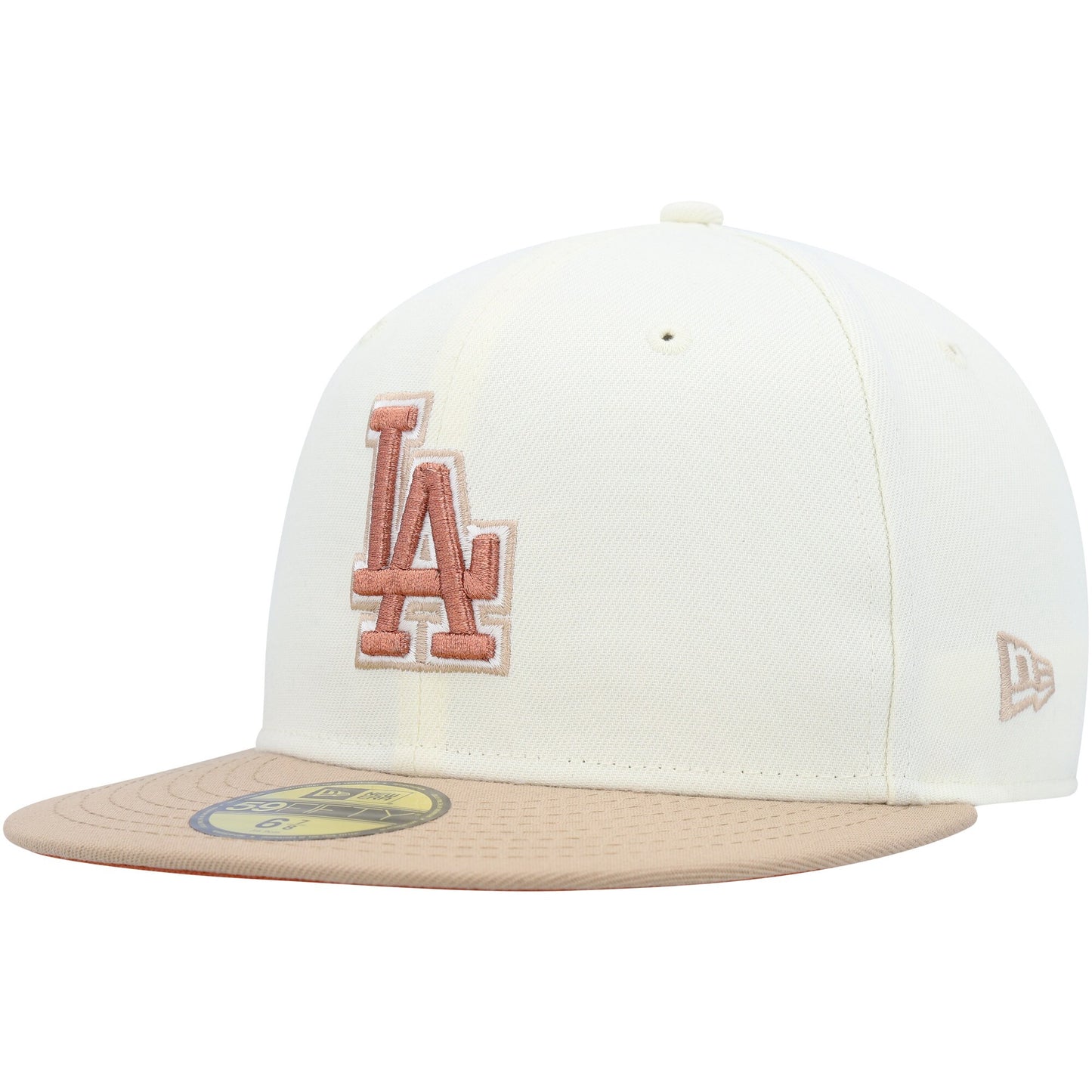 Los Angeles Dodgers New Era Chrome Camel Rust Undervisor 59FIFTY Fitted Hat - Cream