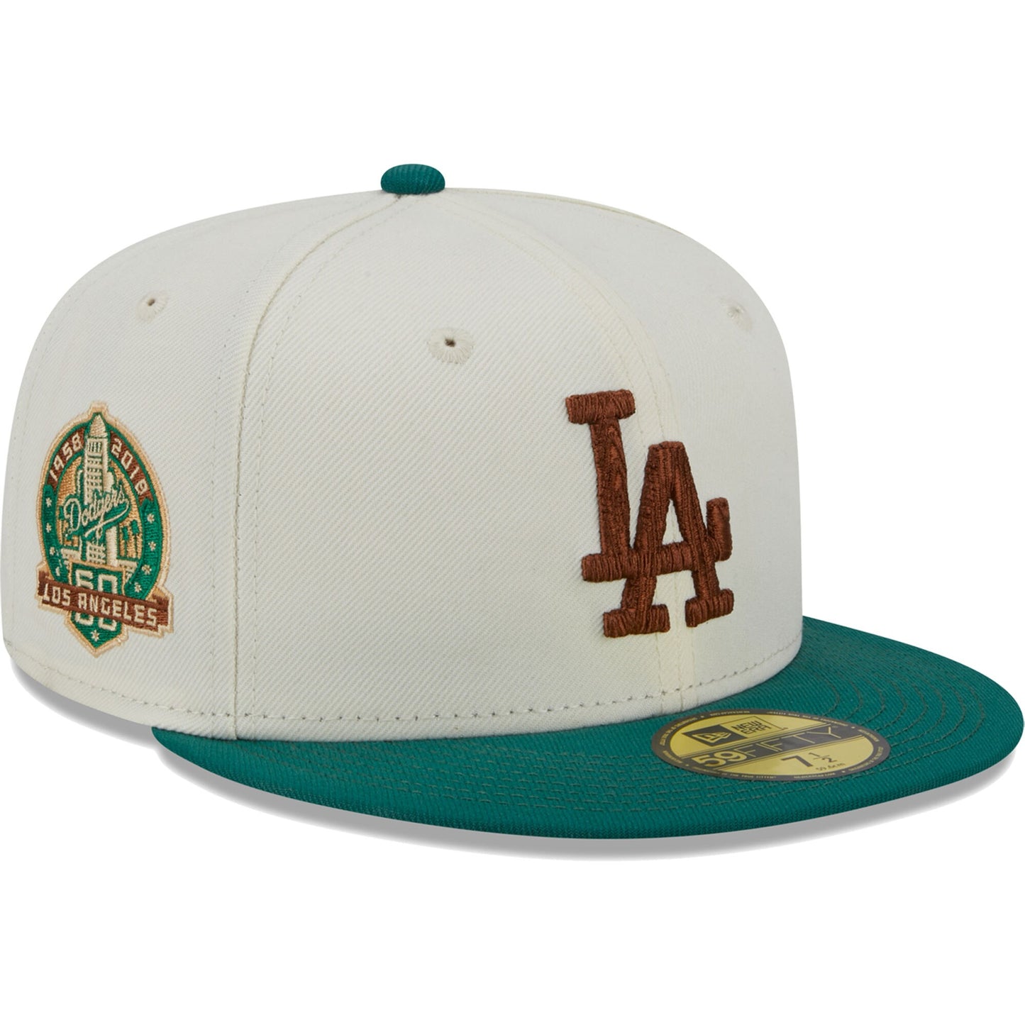 Los Angeles Dodgers New Era Cooperstown Collection Camp 59FIFTY Fitted Hat - White