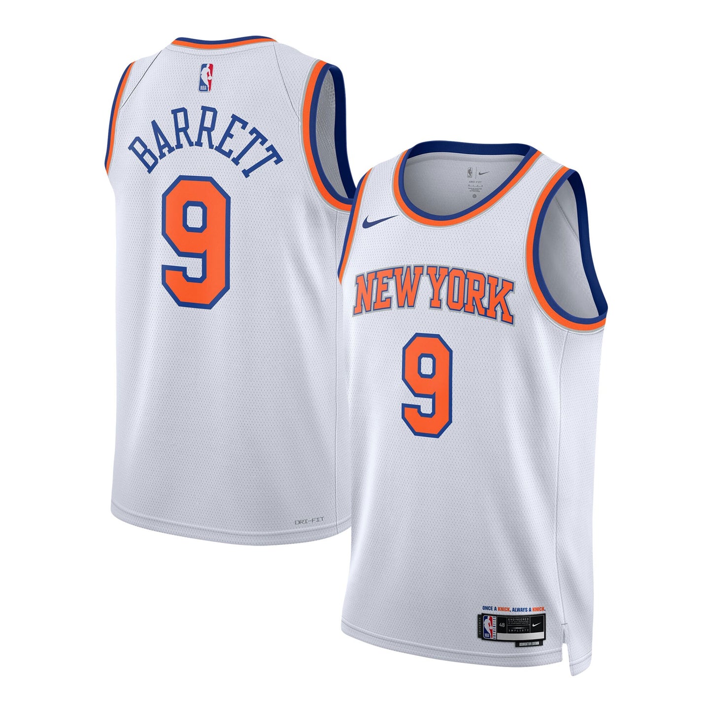 RJ Barrett New York Knicks Nike Unisex Swingman Jersey - Association Edition - White