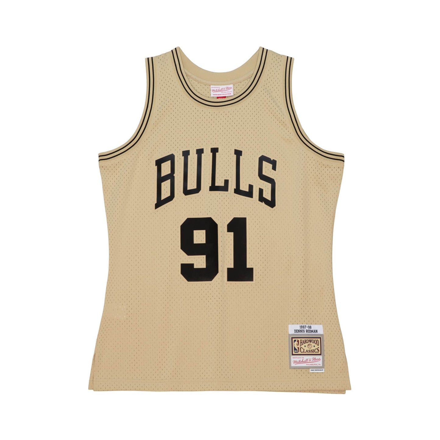 Khaki Black Swingman Dennis Rodman Chicago Bulls 1997-98 Jersey
