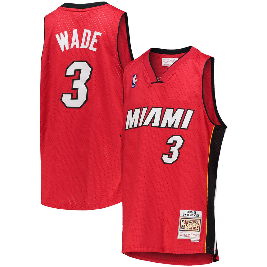 Youth Miami Heat Dwyane Wade Mitchell & Ness Red 2005-06 Hardwood Classics Jersey