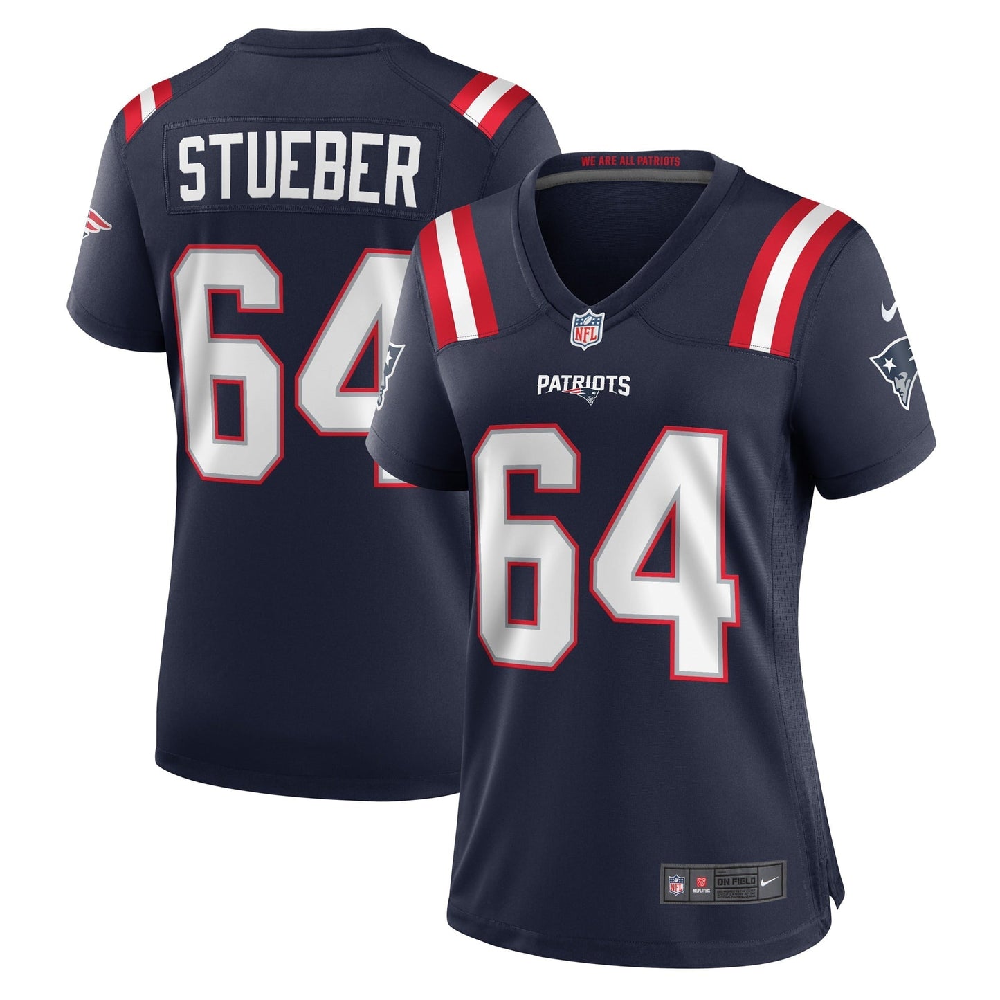 Women's Nike Andrew Stueber Navy New England Patriots Game Player Jersey