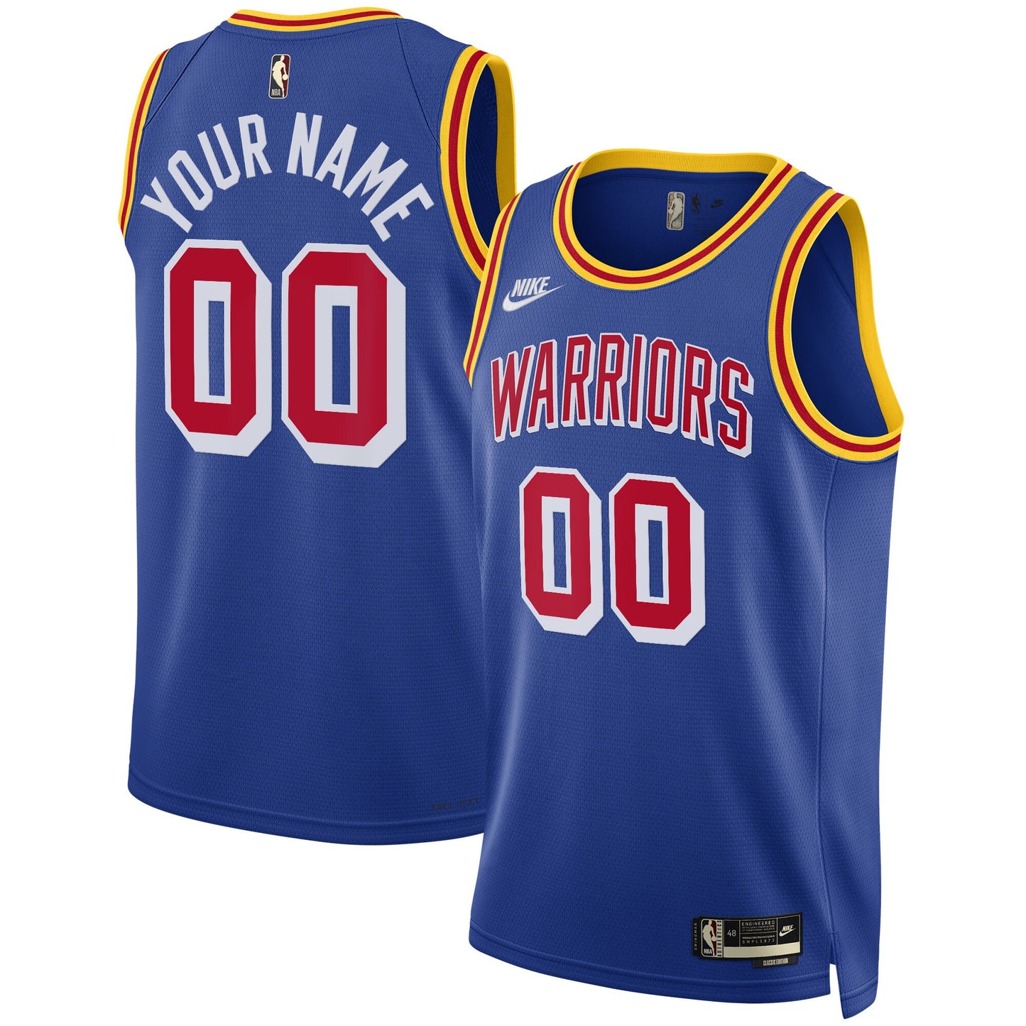 Golden State Warriors Nike Swingman Custom Jersey - Classic Edition Warriors Origins - Blue