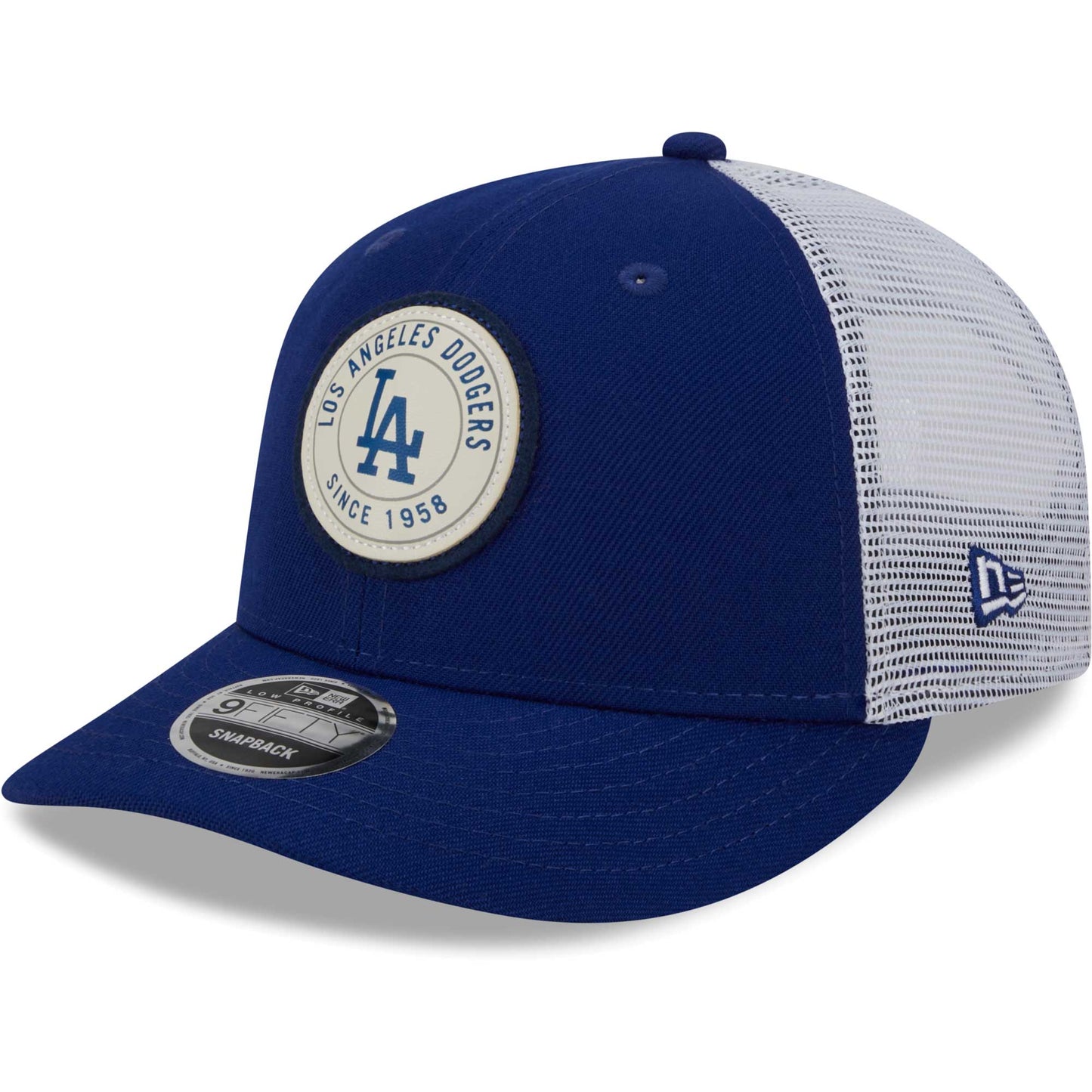 Los Angeles Dodgers New Era Circle Trucker Low Profile 9FIFTY Snapback Hat - Royal