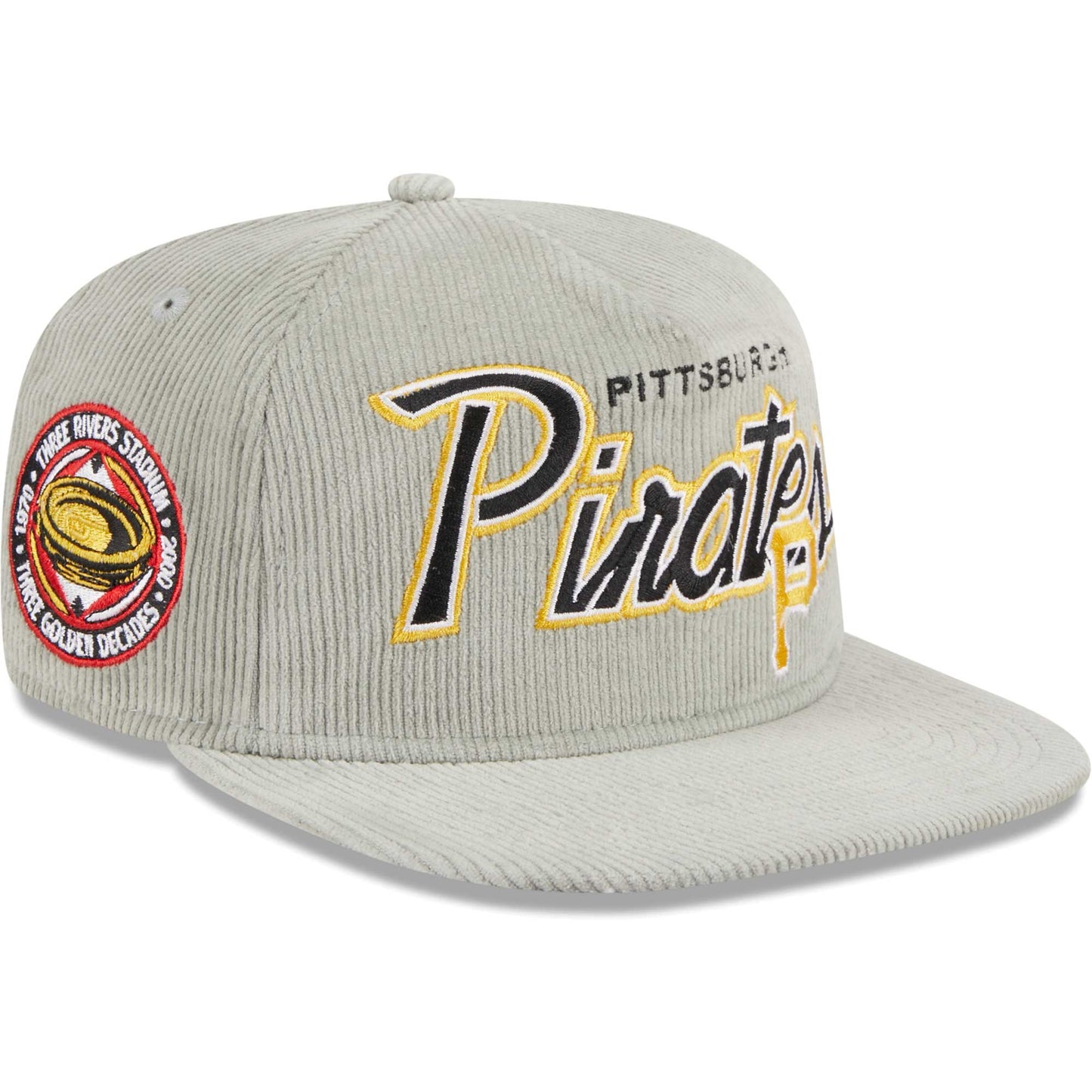 Pittsburgh Pirates New Era Corduroy Golfer Adjustable Hat - Gray