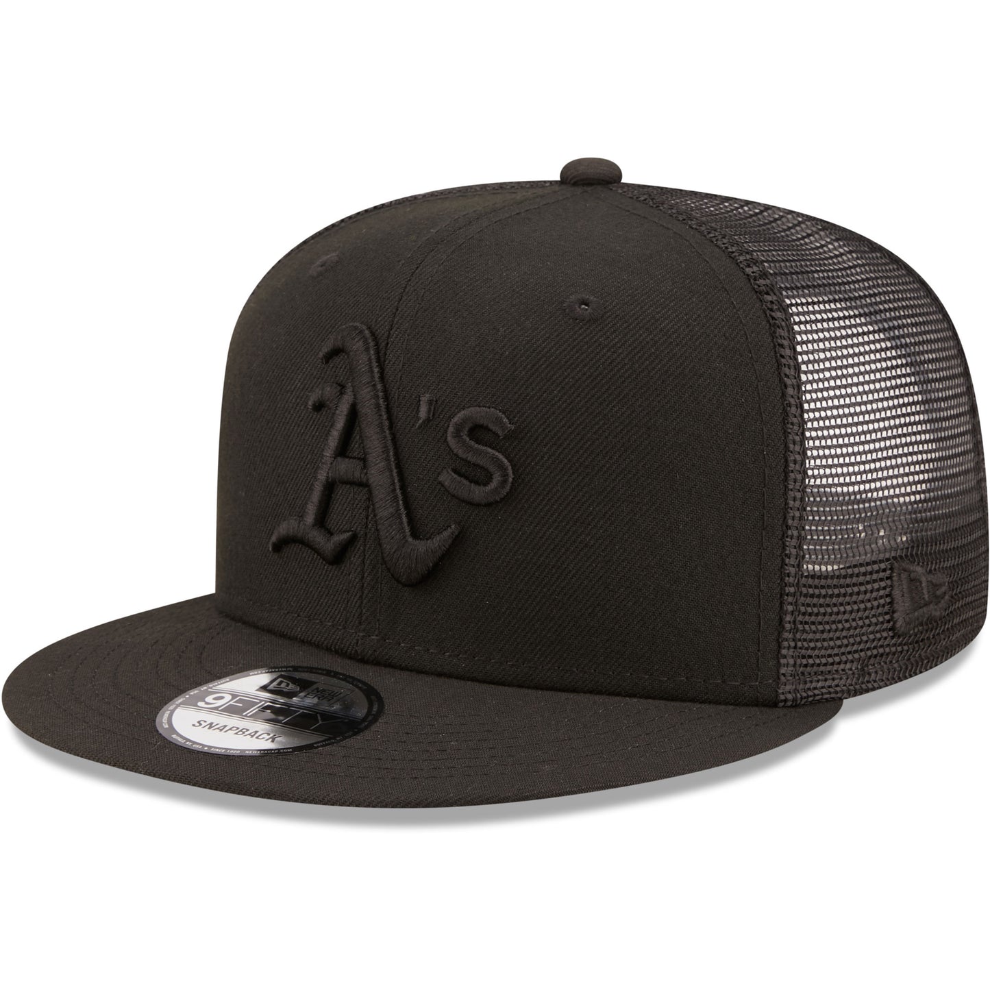 Oakland Athletics New Era Blackout Trucker 9FIFTY Snapback Hat