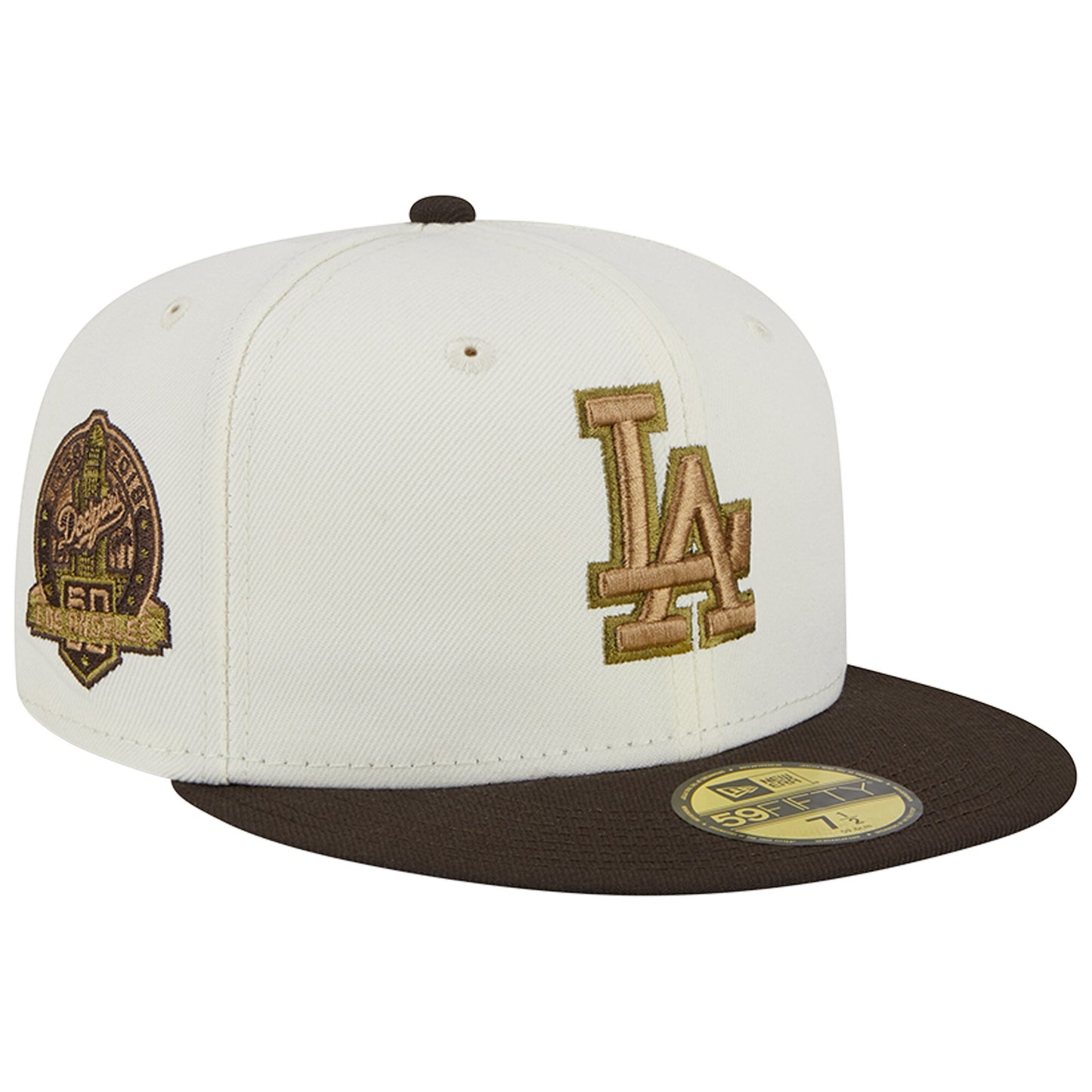 Los Angeles Dodgers New Era 50th Team Anniversary 59FIFTY Fitted Hat - White/Brown