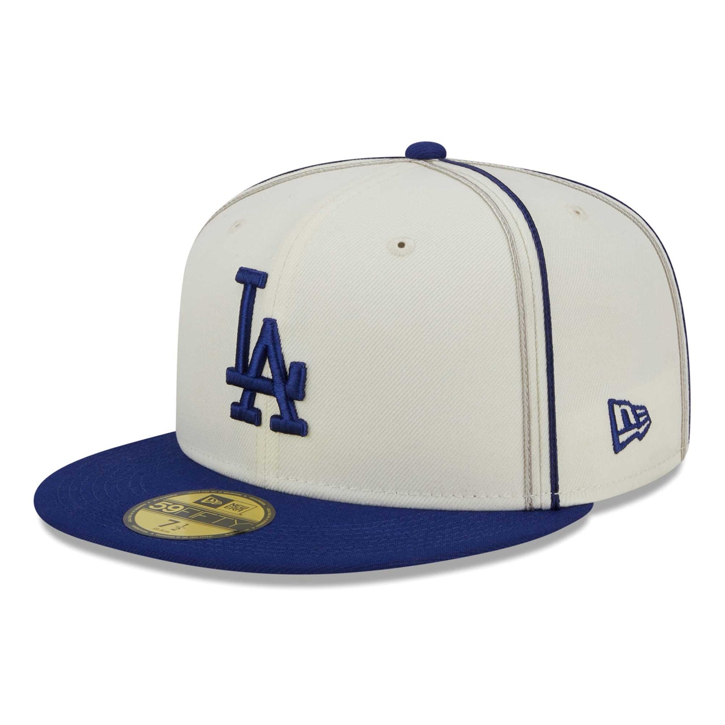Los Angeles Dodgers New Era Chrome Sutash 59FIFTY Fitted Hat - Cream/Royal