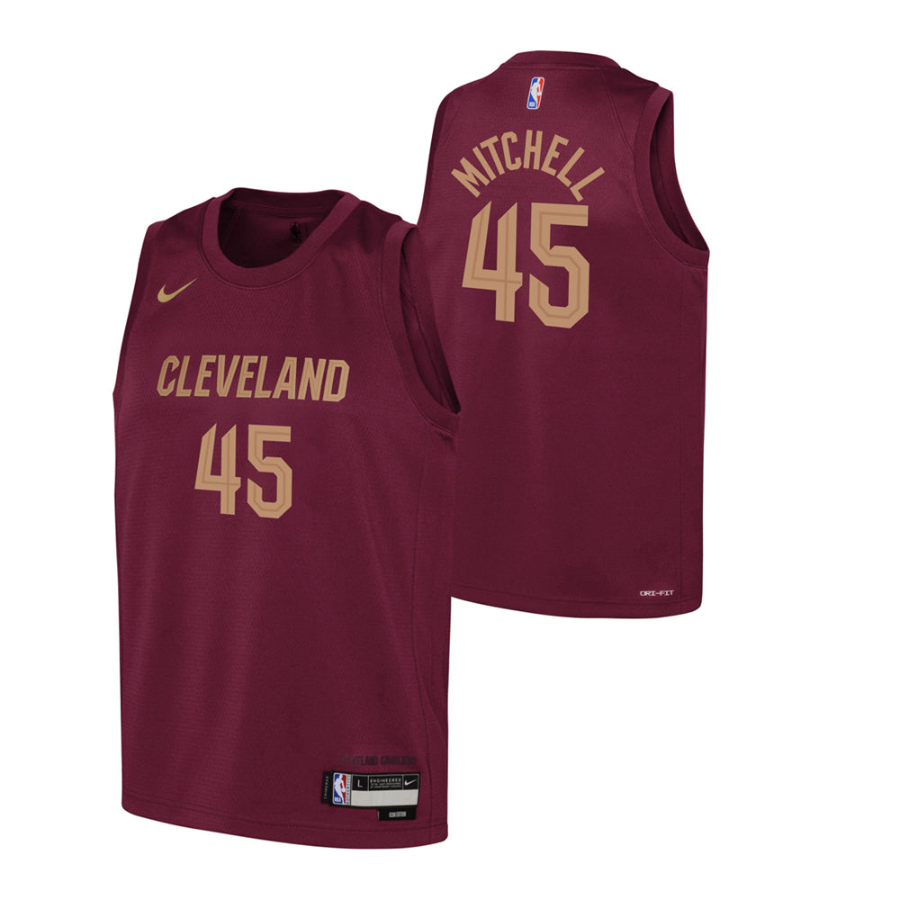 Youth Cleveland Cavaliers Donovan Mitchell Icon Edition Jersey - Maroon