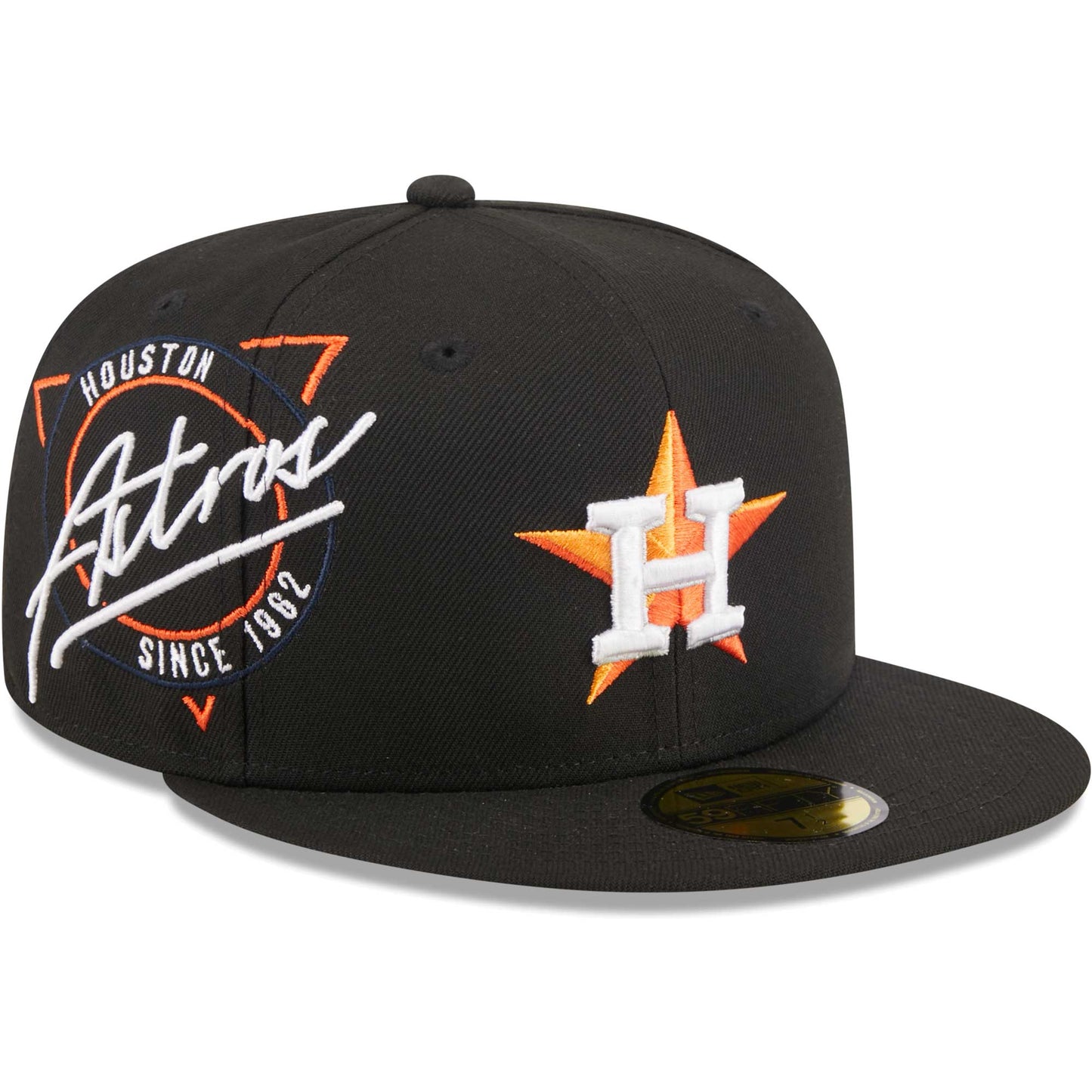 Houston Astros New Era Neon 59FIFTY Fitted Hat - Black