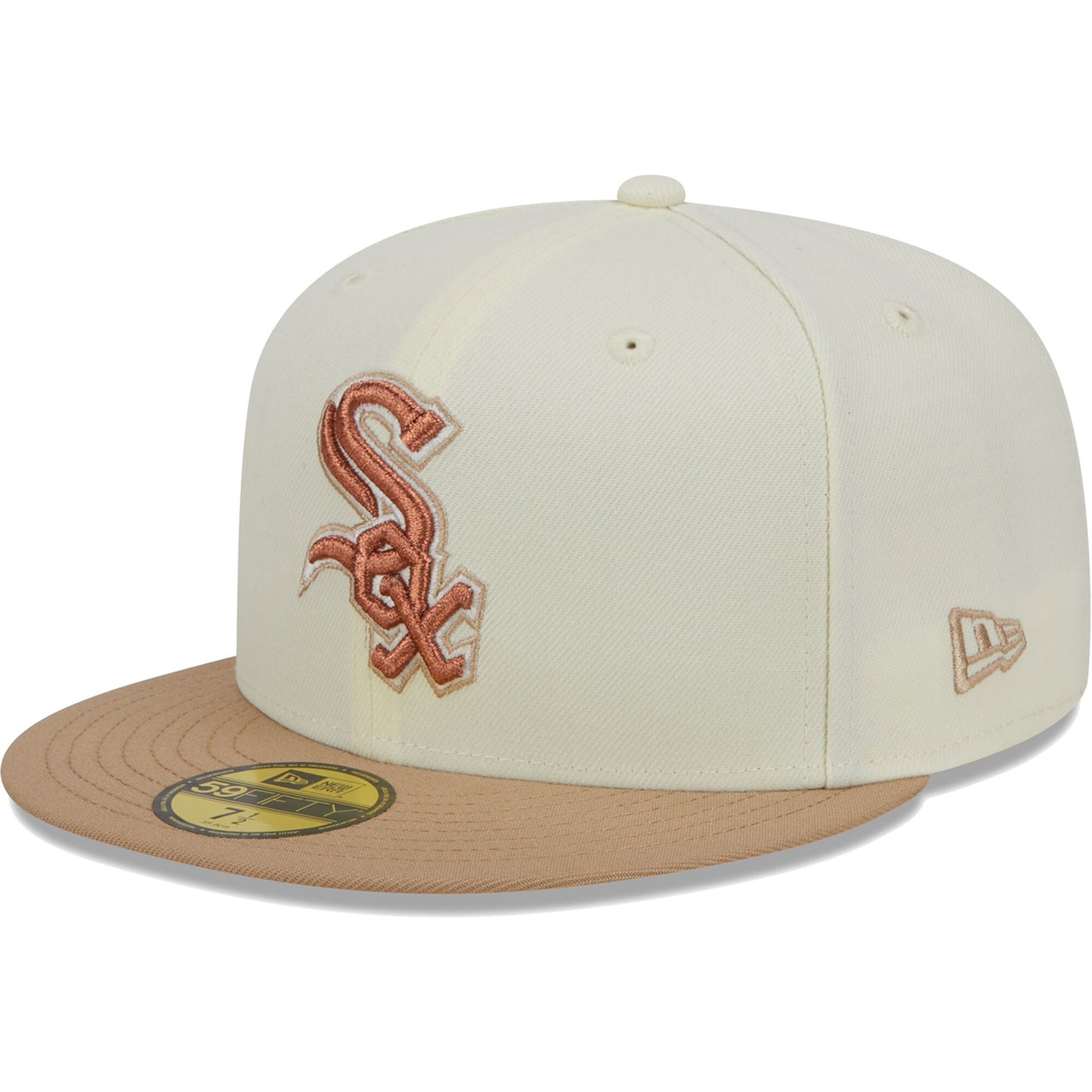 Chicago White Sox New Era Chrome Camel Rust Undervisor 59FIFTY Fitted Hat - Cream