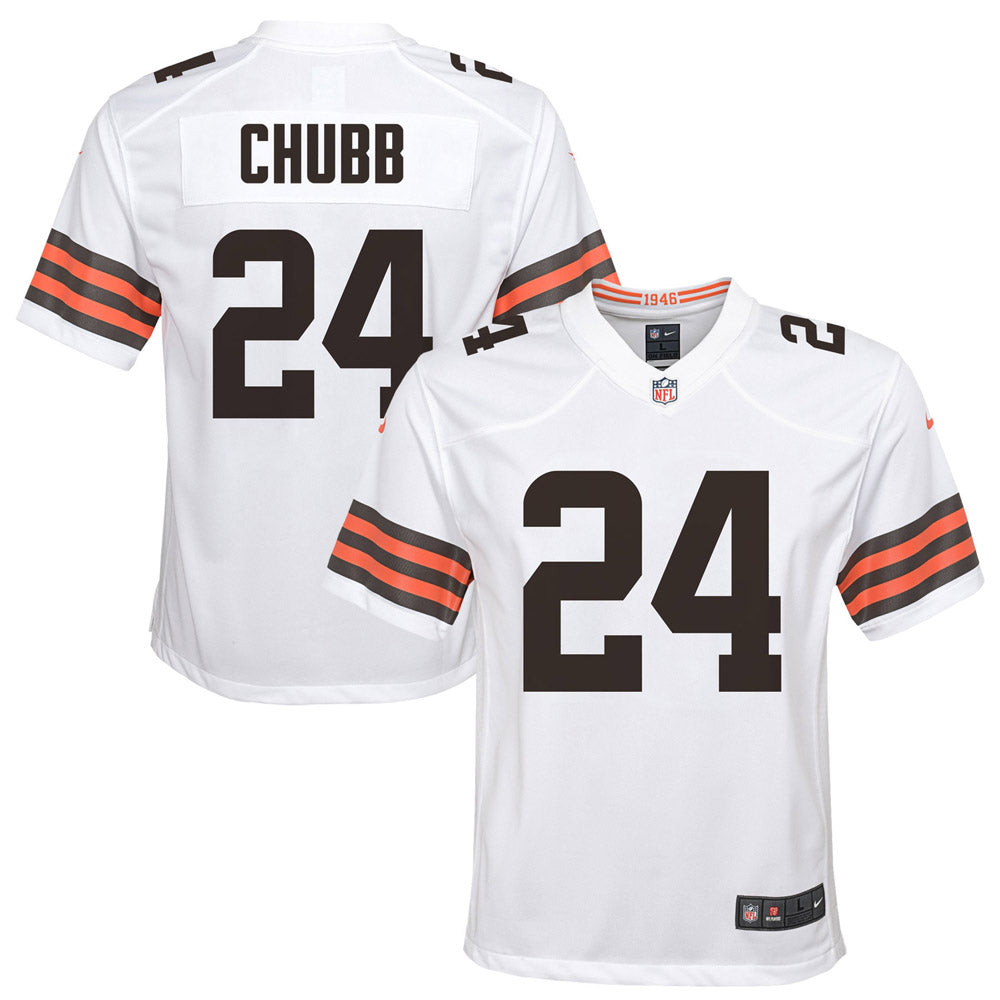 Youth Cleveland Browns Nick Chubb Game Jersey White