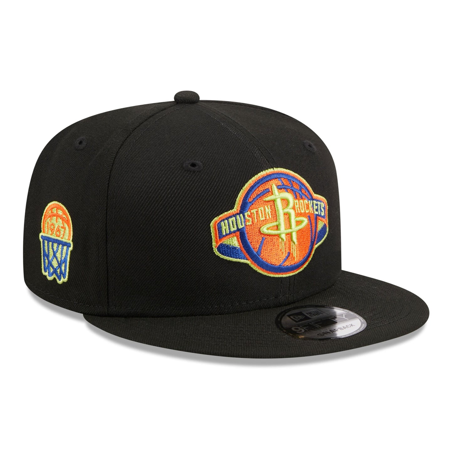 Houston Rockets New Era Neon Pop 9FIFTY Snapback Hat - Black