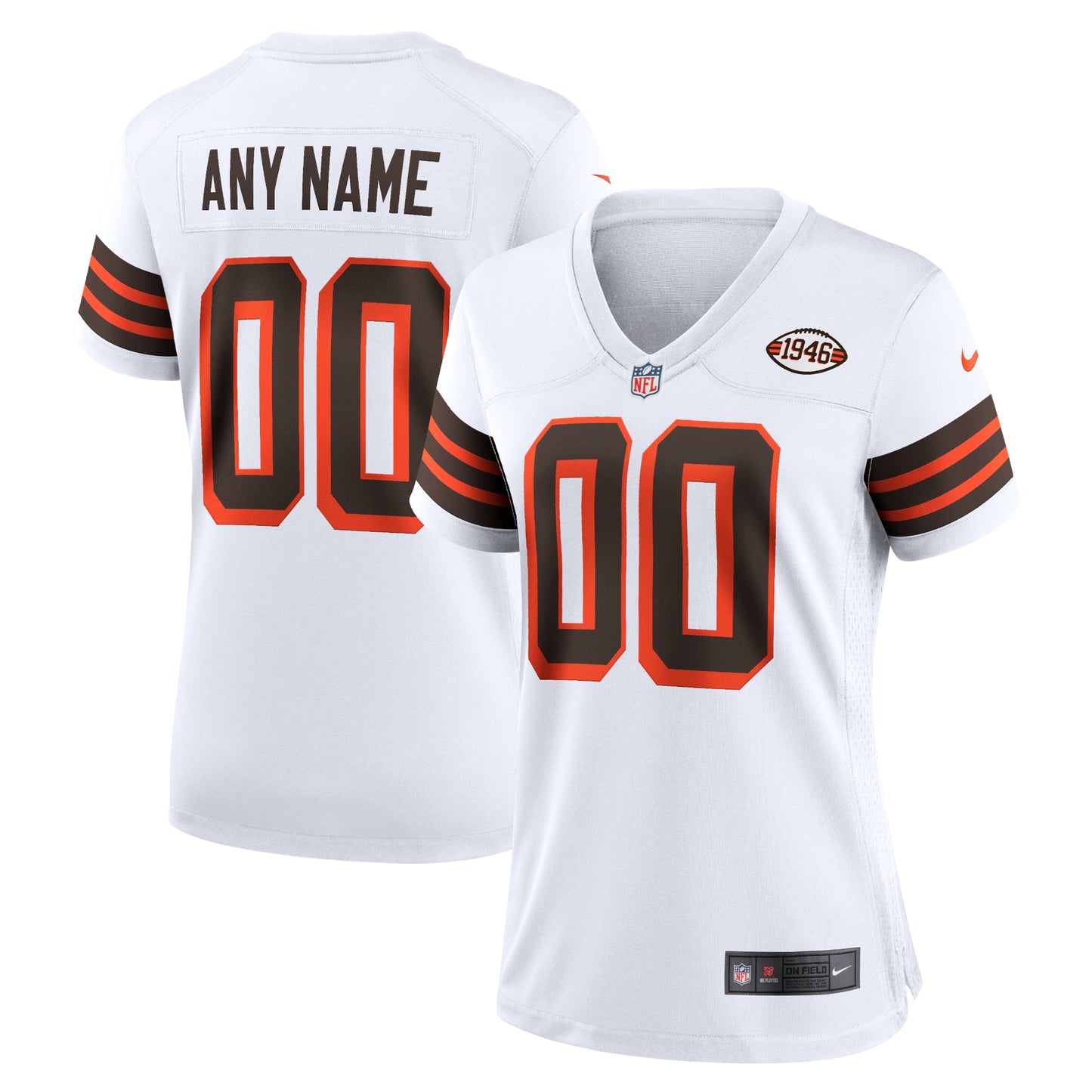 Cleveland Browns Nike Women's 1946 Collection Alternate Custom Jersey - White