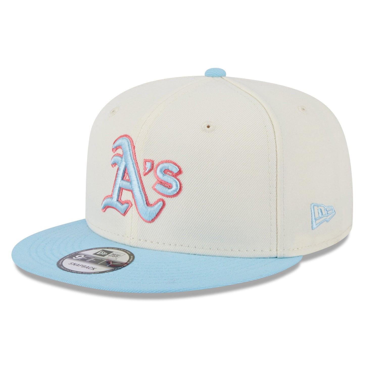 Oakland Athletics New Era Spring Basic Two-Tone 9FIFTY Snapback Hat - Cream/Light Blue