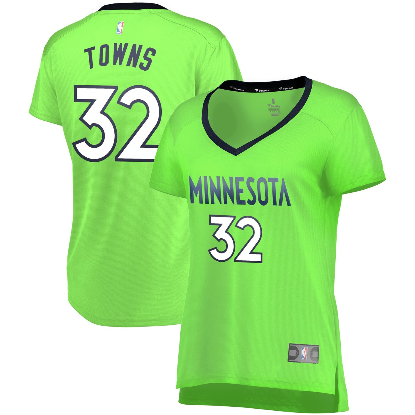 Karl-Anthony Towns Minnesota Timberwolves Fanatics Branded Women's Fast Break Replica Statement Edition Jersey - Neon Green