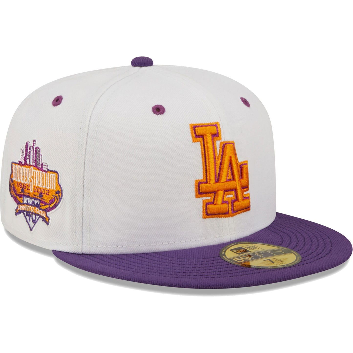 Los Angeles Dodgers New Era 40th Anniversary at Dodger Stadium Grape Lolli 59FIFTY Fitted Hat - White/Purple