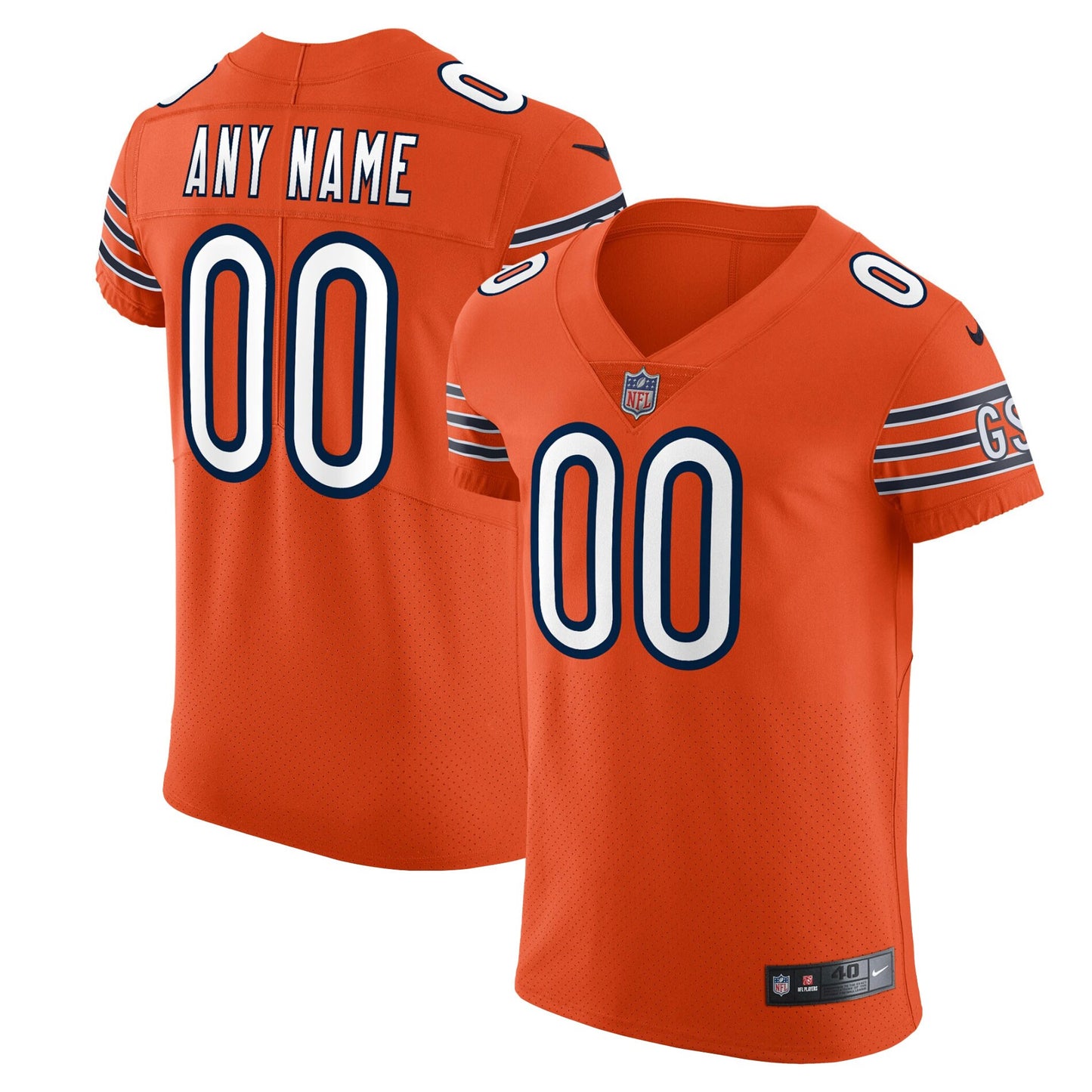Chicago Bears Nike Vapor Elite Custom Jersey - Orange