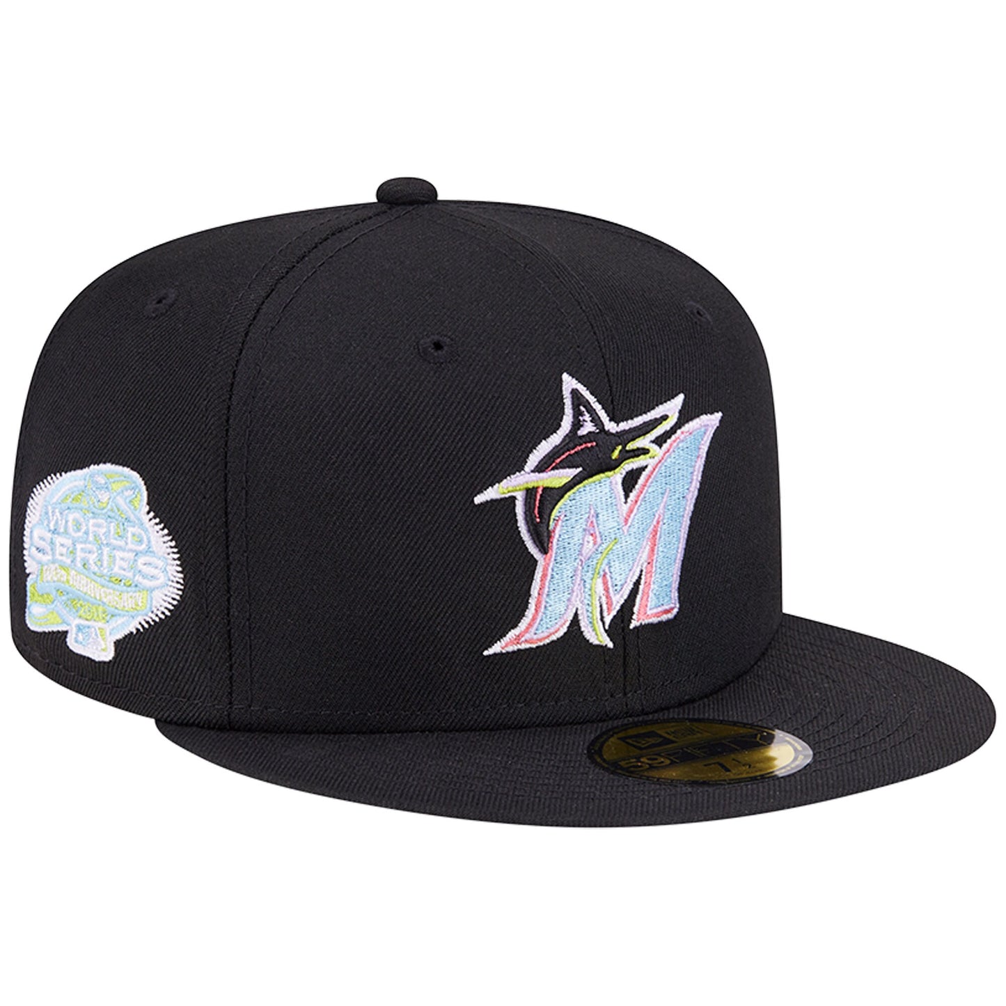 Miami Marlins New Era Multi-Color Pack 59FIFTY Fitted Hat - Black