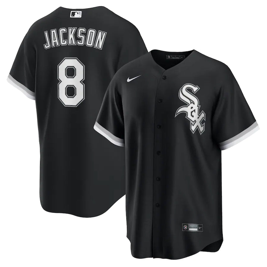 Men's Bo Jackson Chicago White Sox Black Alternate Premium Stitch Replica Jersey