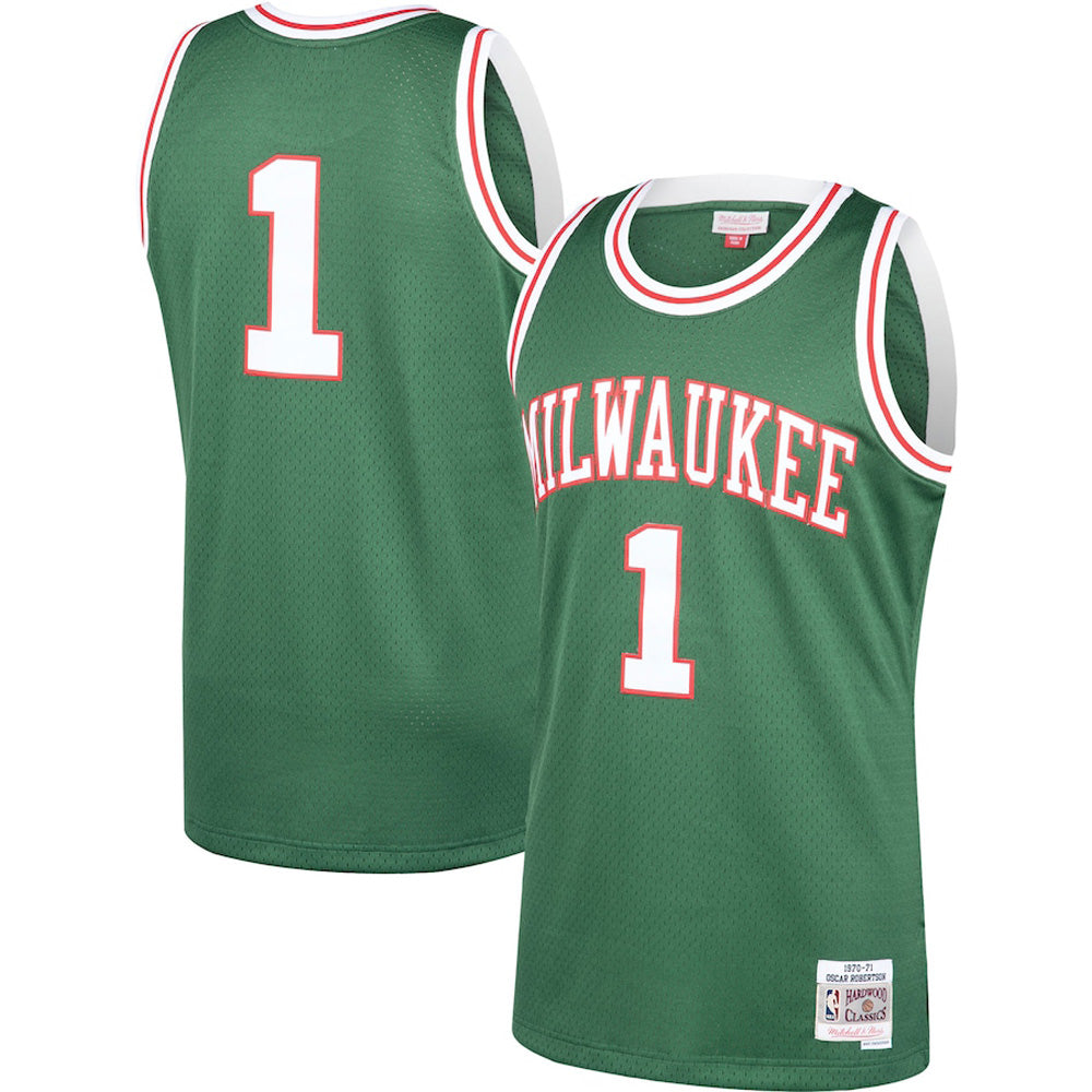 Men's Milwaukee Bucks Oscar Robertson 1970-71 Hardwood Classic Jersey - Green