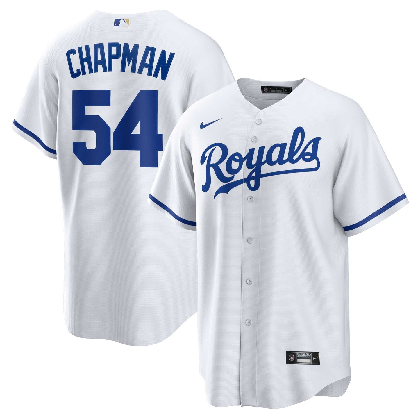 Men's Nike Aroldis Chapman White Kansas City Royals Home Replica Player Jersey