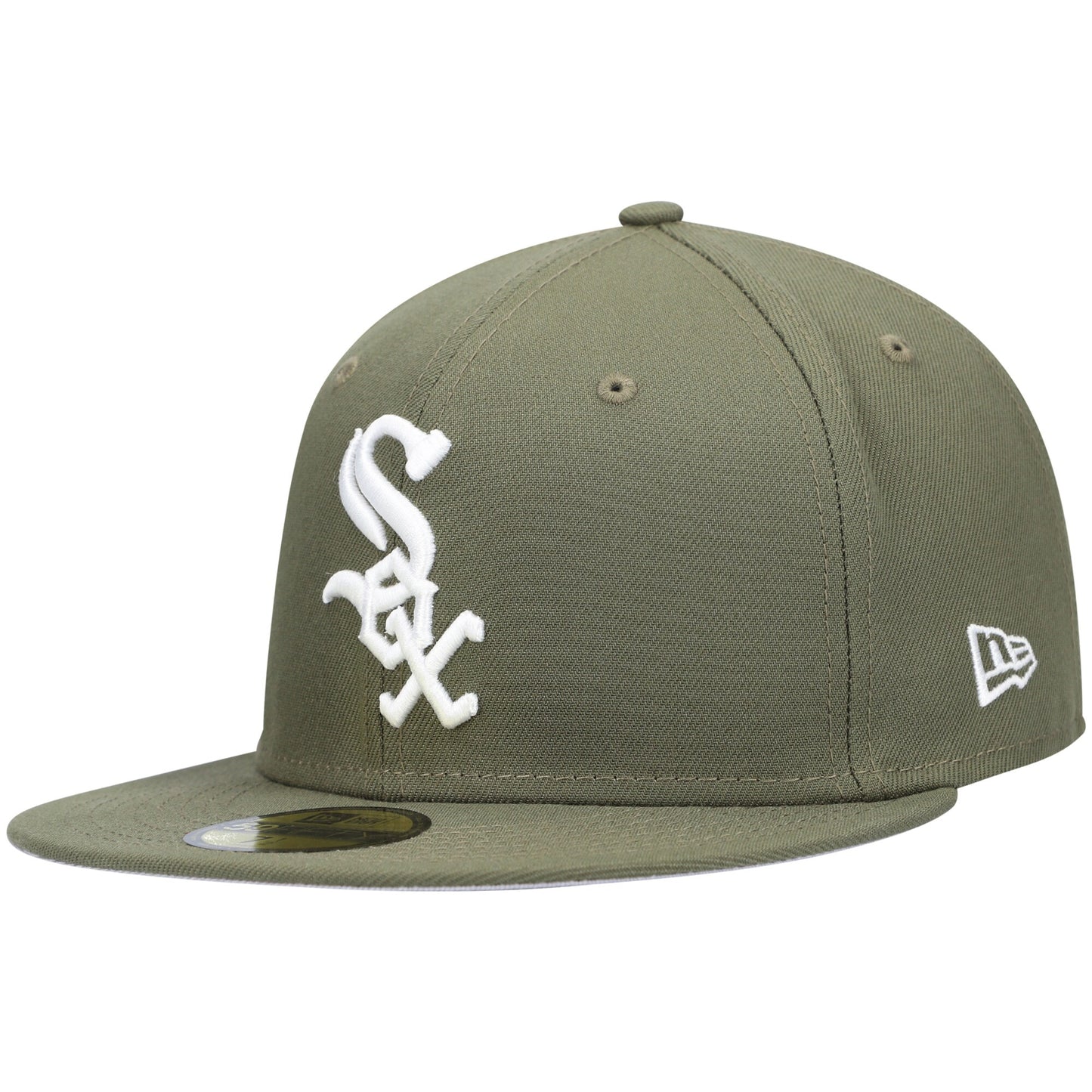 Chicago White Sox New Era White Logo 59FIFTY Fitted Hat - Olive