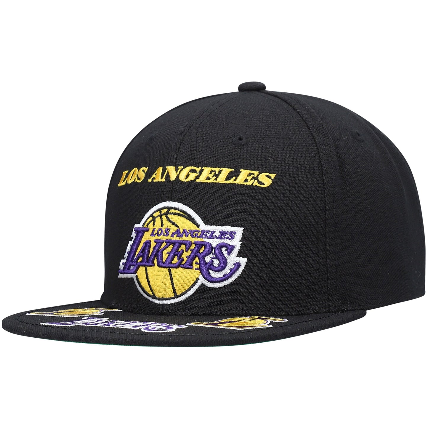 Los Angeles Lakers Mitchell & Ness Front Loaded Snapback Hat - Black