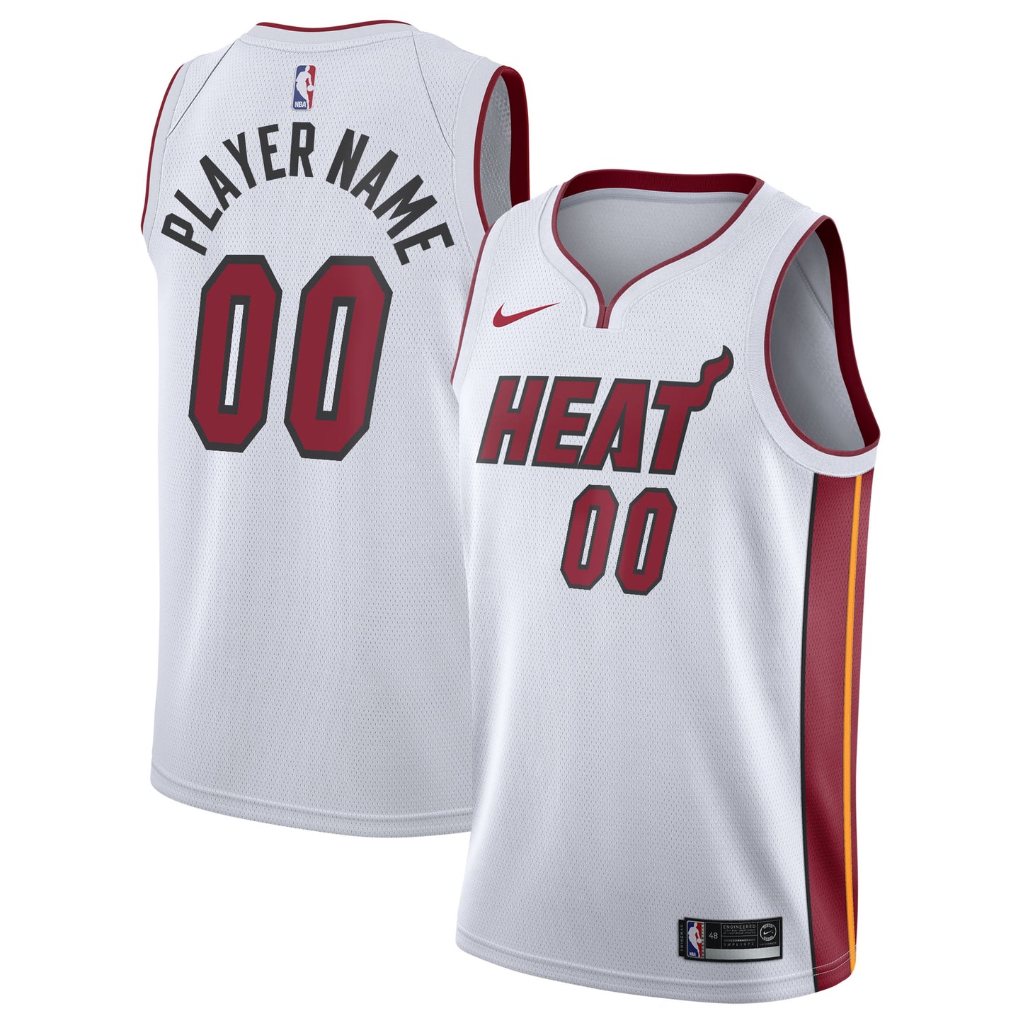 Miami Heat Nike 2020/21 Swingman Custom Jersey - Association Edition - White