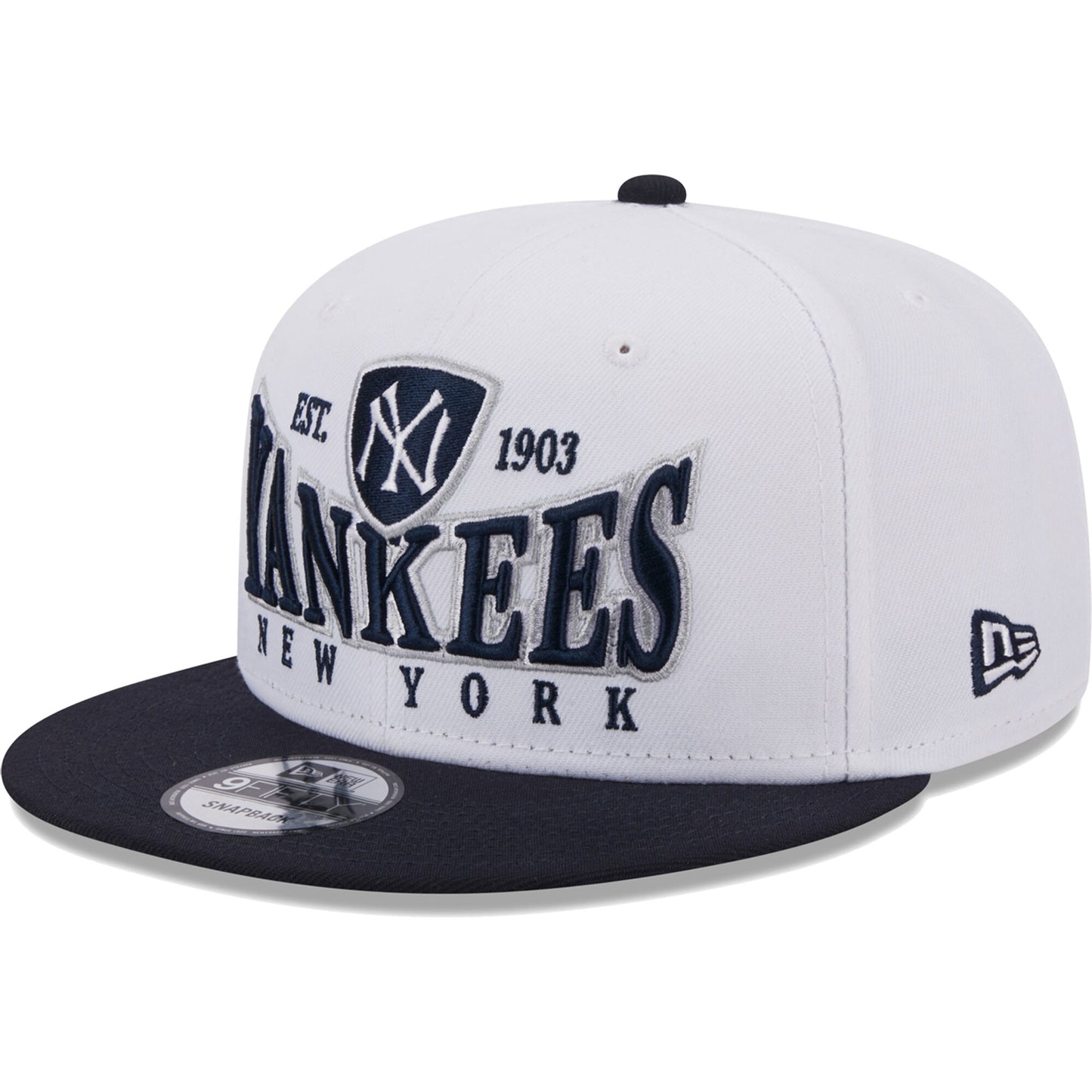 New York Yankees New Era Crest 9FIFTY Snapback Hat - White/Navy