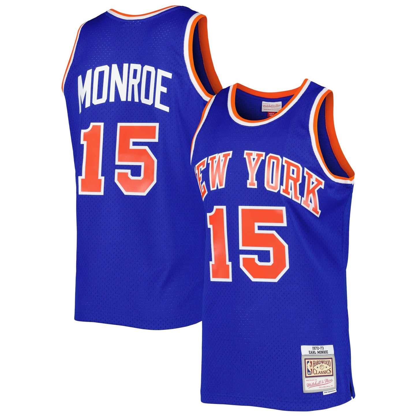 Earl Monroe New York Knicks Mitchell & Ness 2001/02 Hardwood Classics Swingman Jersey - Blue