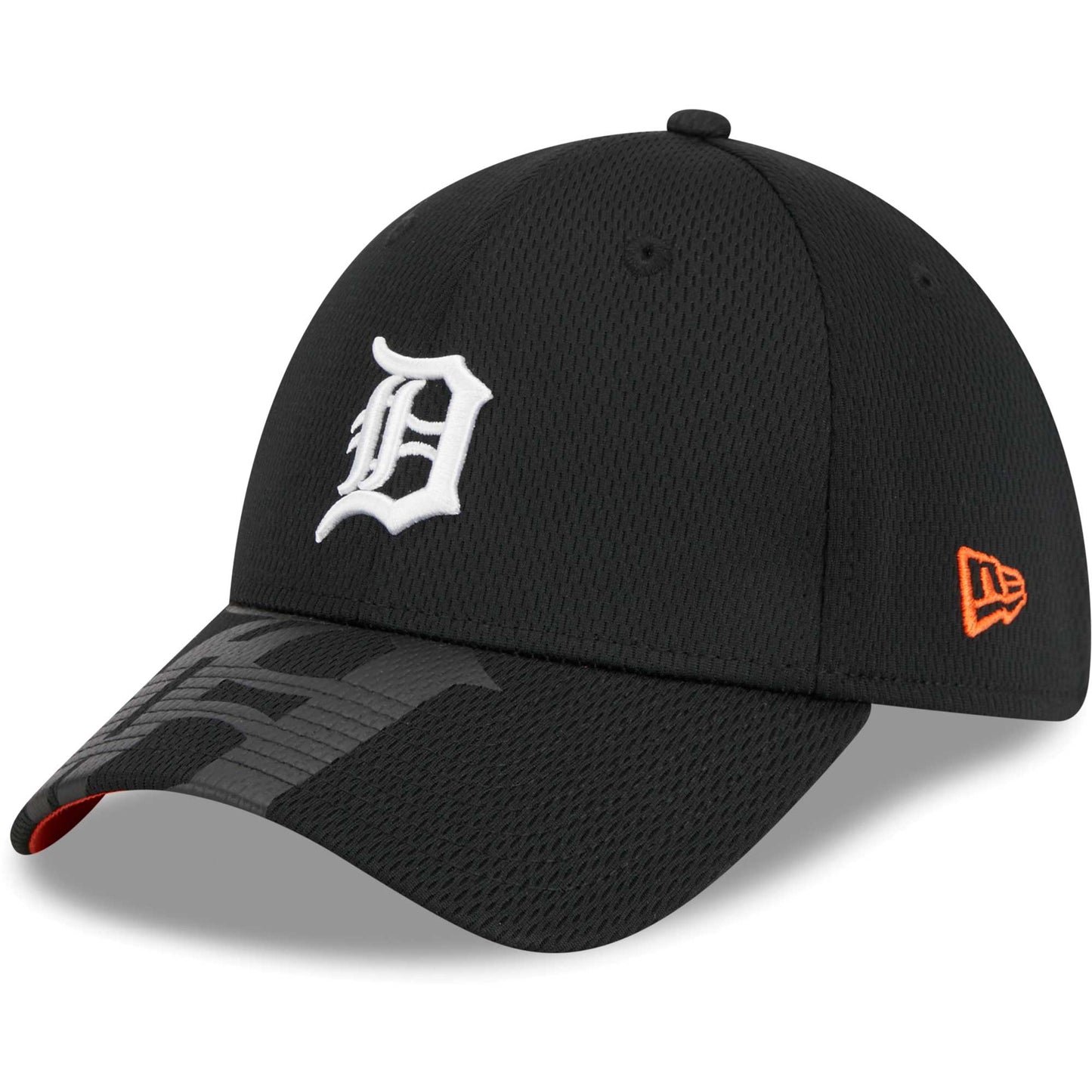 Detroit Tigers New Era Top Visor 39THIRTY Flex Hat - Black