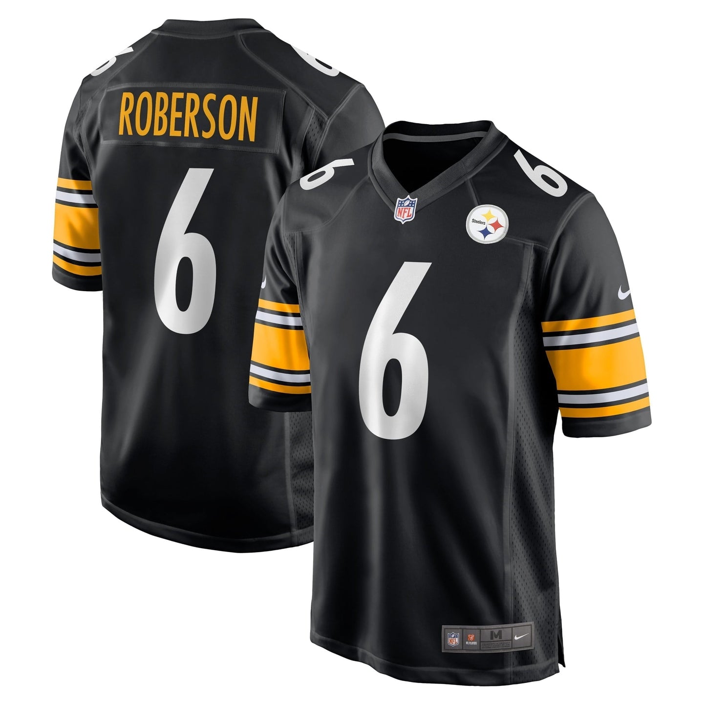 Men's Nike Jaquarii Roberson Black Pittsburgh Steelers Game Player Jersey