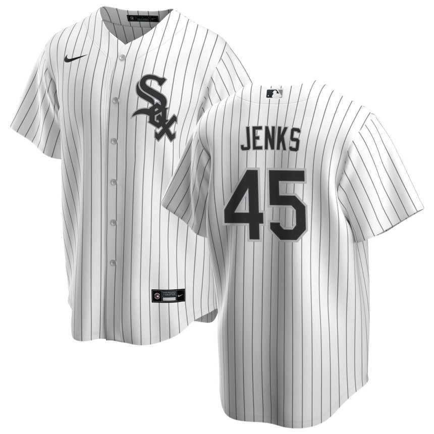 Bobby Jenks Chicago White Sox Replica Men's Home Jersey With Premium Lettering