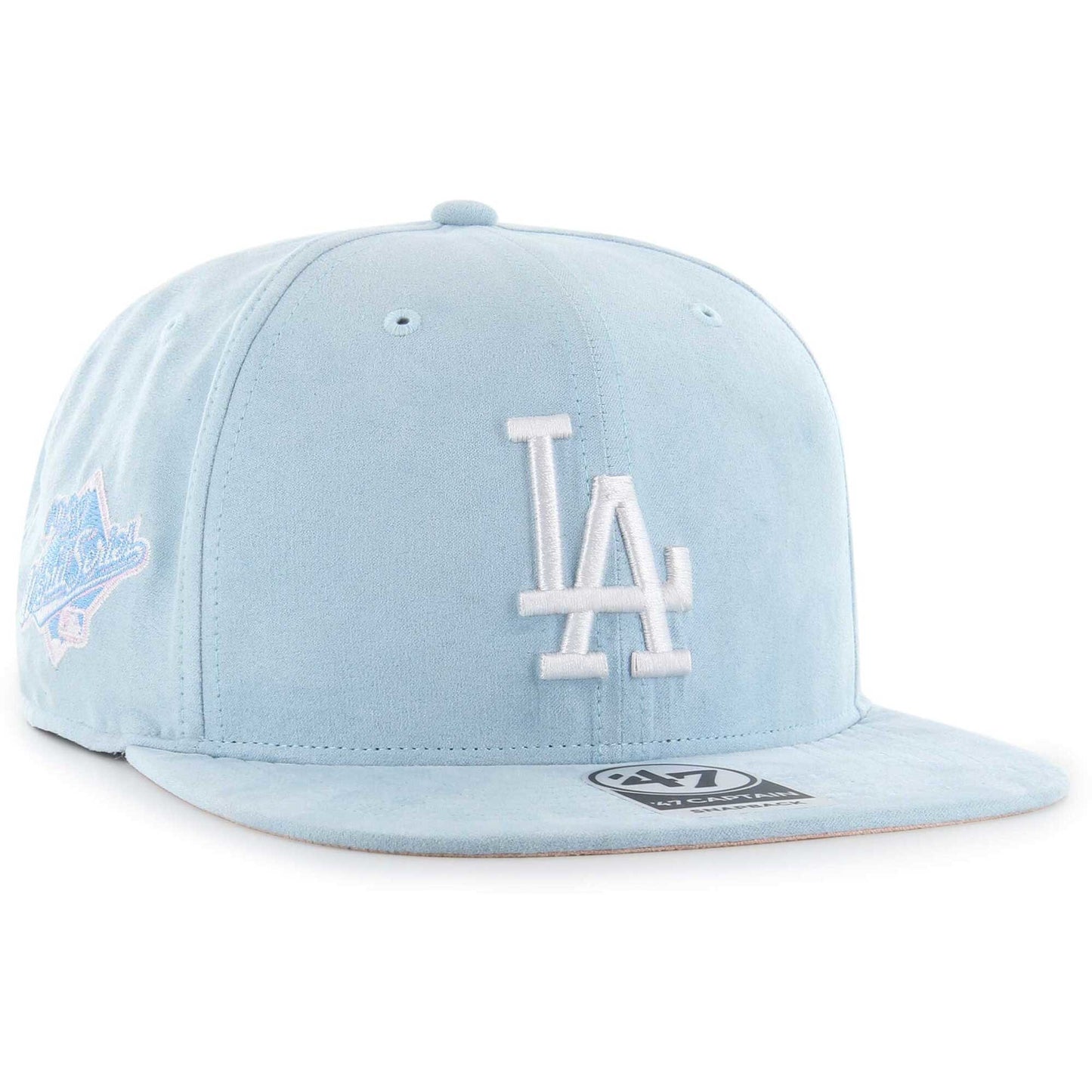 Los Angeles Dodgers '47 Ultra Suede Captain Snapback Hat - Light Blue