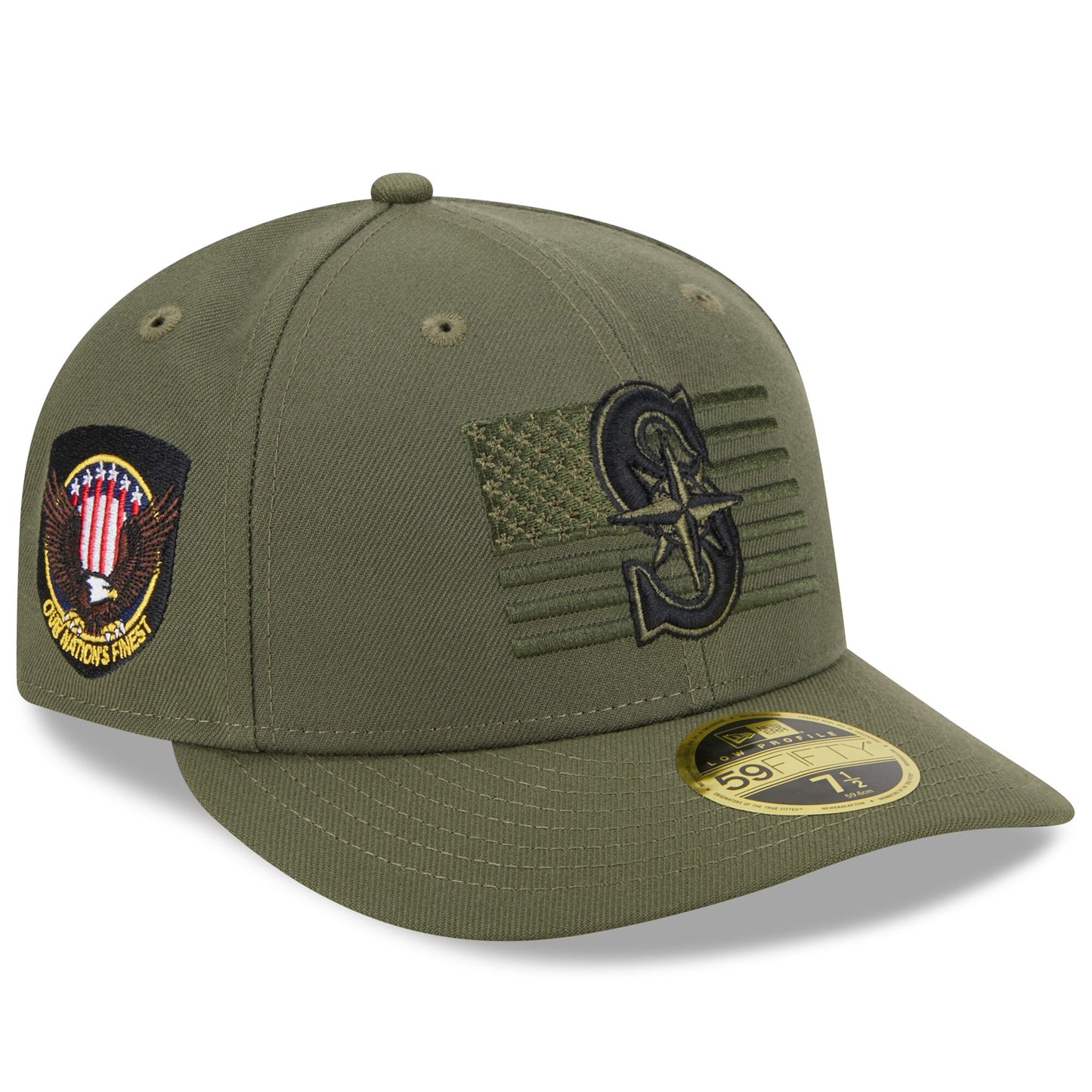 Seattle Mariners New Era 2023 Armed Forces Day Low Profile 59FIFTY Fitted Hat - Green