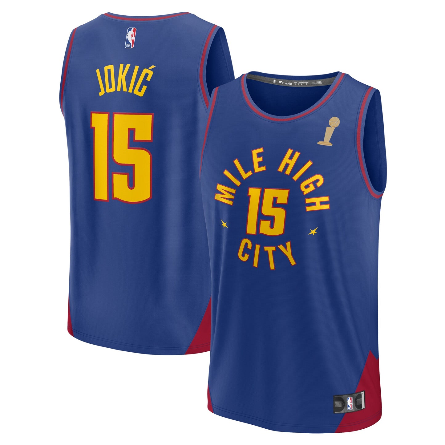 Nikola Jokic Denver Nuggets Fanatics Branded Blue 2023 NBA Finals Champions Fast Break Player Jersey - Statement Edition