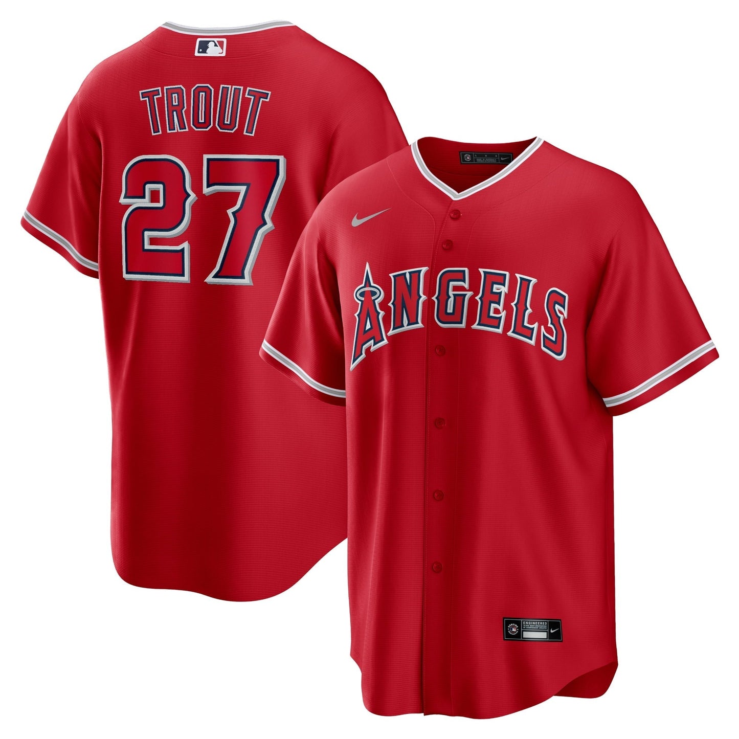 Men's Nike Mike Trout Red Los Angeles Angels Alternate Replica Player Name Jersey