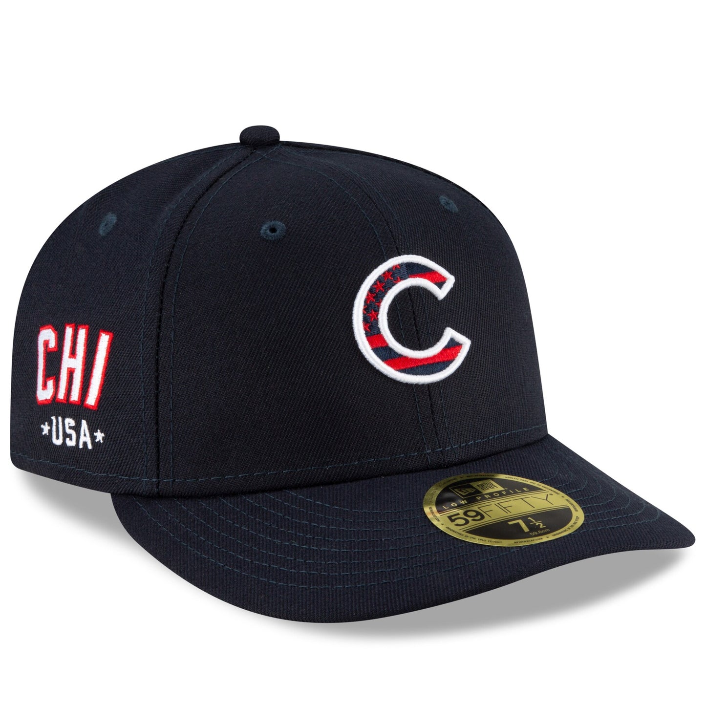 Chicago Cubs New Era 4th of July On-Field Low Profile 59FIFTY Fitted Hat - Navy