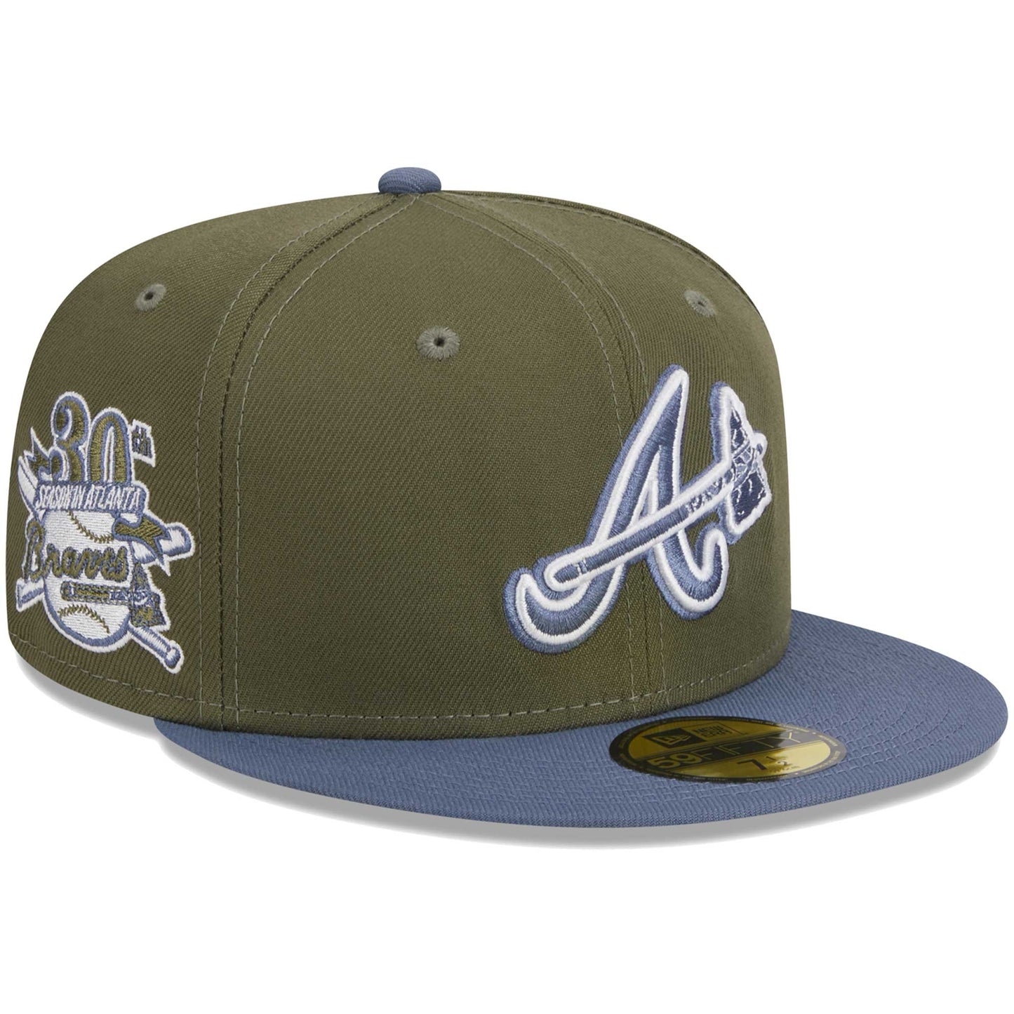 Atlanta Braves New Era 59FIFTY Fitted Hat - Olive/Blue