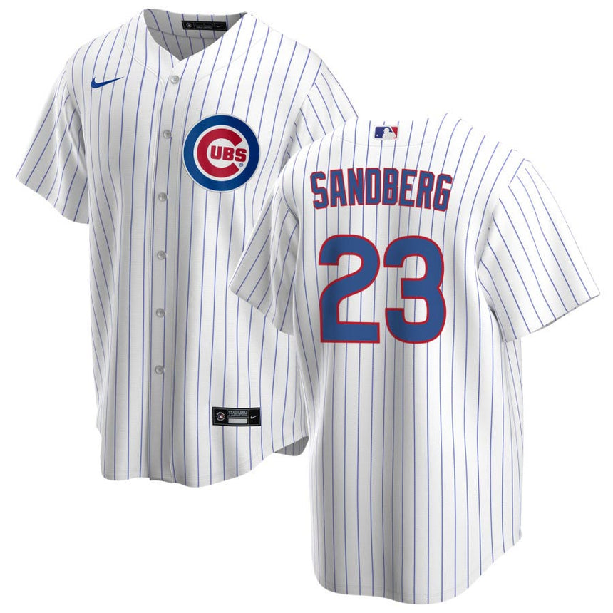 Men's Ryne Sandberg Chicago Cubs White Home Replica Jersey