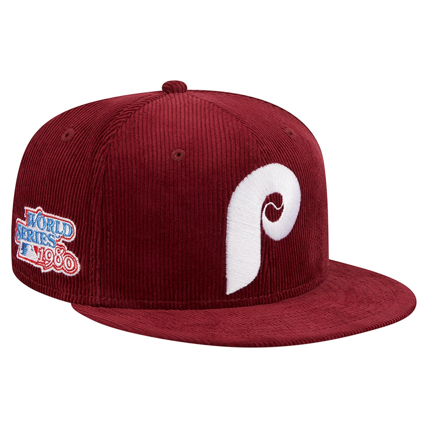 Philadelphia Phillies New Era Cooperstown Collection Throwback Corduroy 59FIFTY Fitted Hat - Burgundy